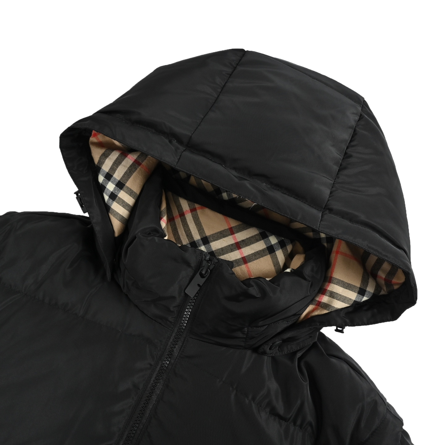 Burberry/巴宝莉 可拆袖帽格纹连帽羽绒服