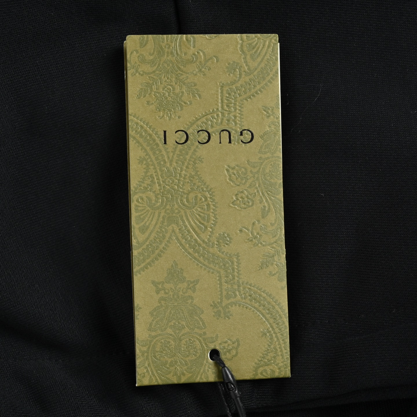 Gucci/古驰 25Fw 毛巾绣双G刺绣连帽卫衣黑色/白色