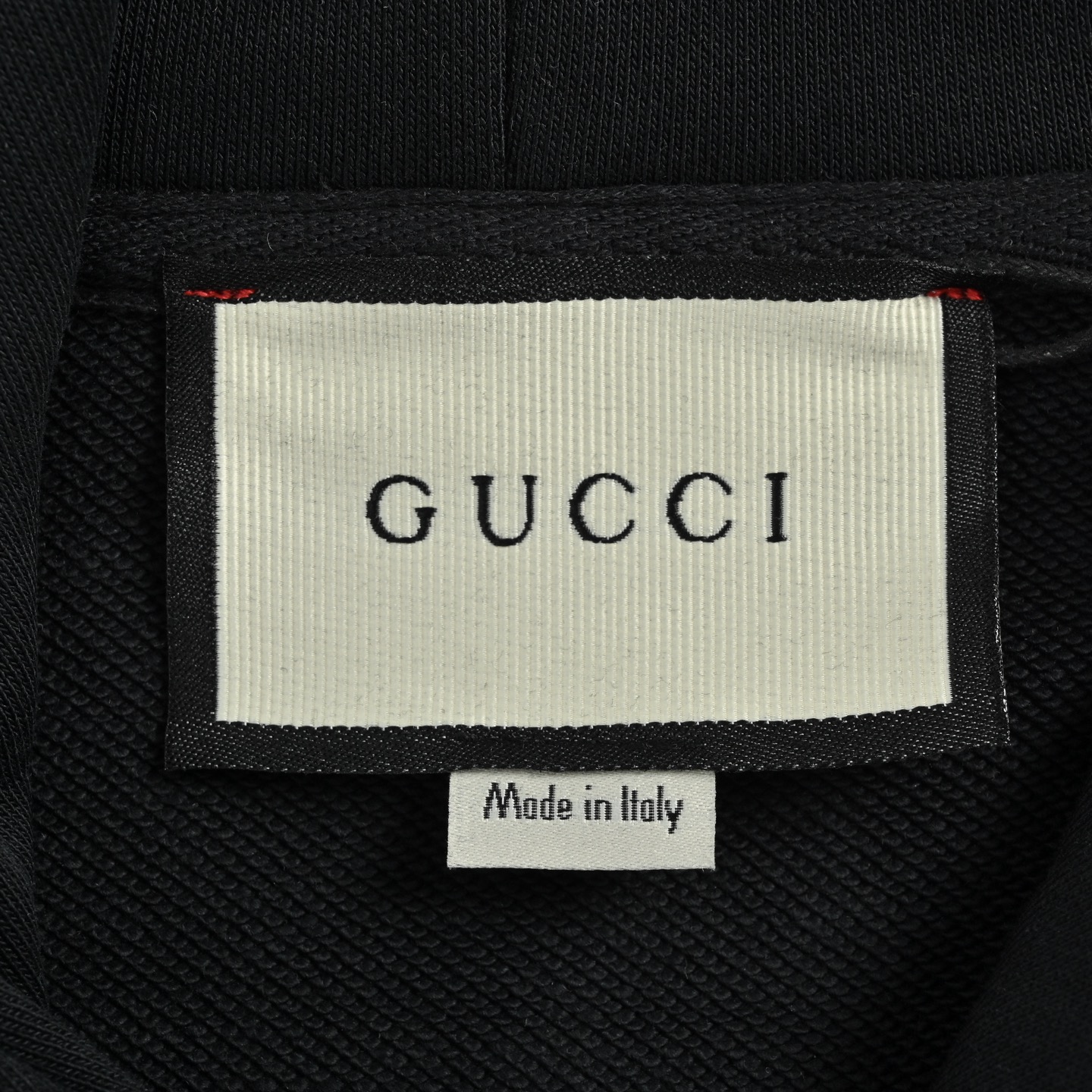 Gucci/古驰 25Fw 毛巾绣双G刺绣连帽卫衣黑色/白色