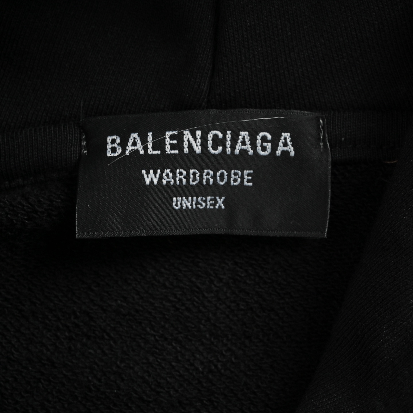 Balenciaga/巴黎世家 25Fw 烫钻双B字母刺绣连帽卫衣 黑色/白色