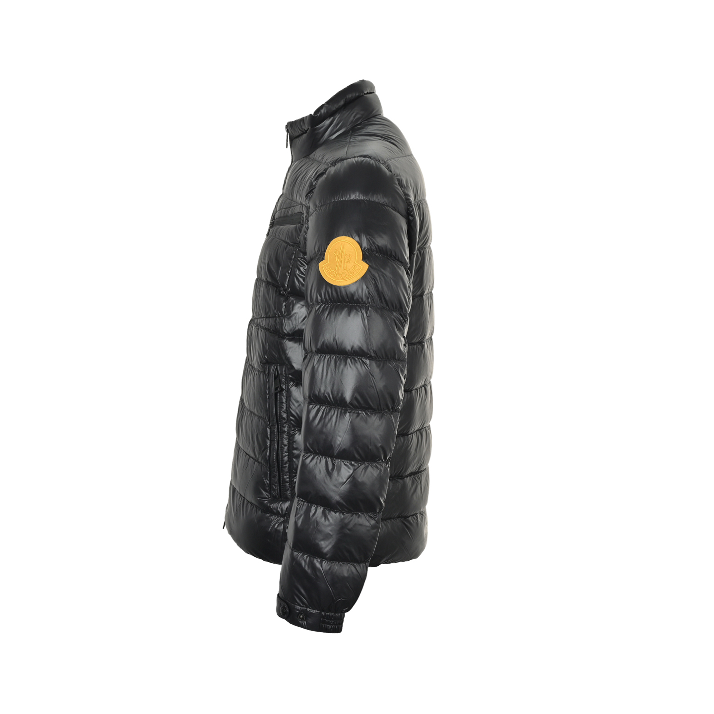 Moncler/蒙口 25Fw胸口斜拉链限定黄标羽绒服 黑色