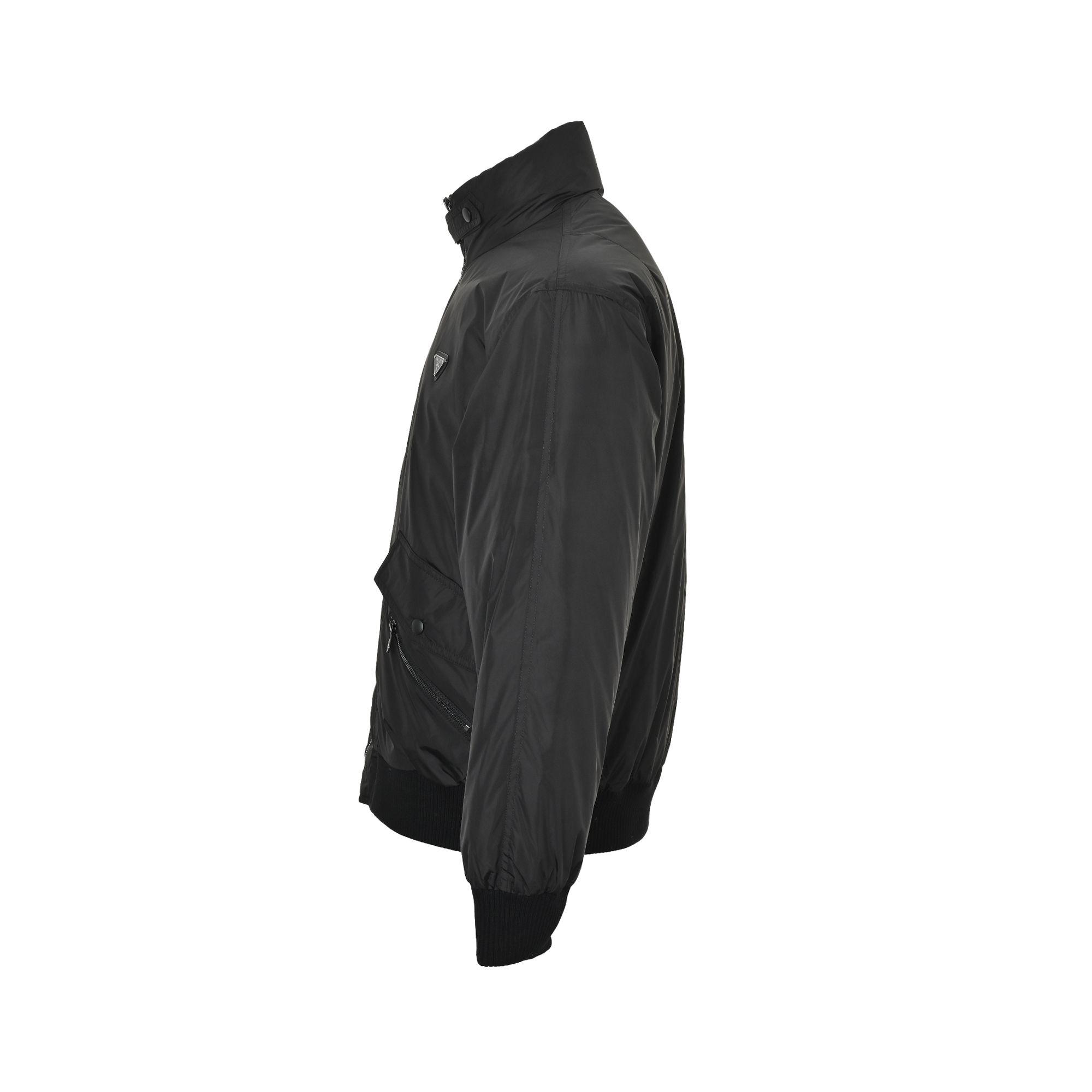 Prada/普拉达 25Fw下摆双边翻盖口袋羽绒服薄绒外套 黑色