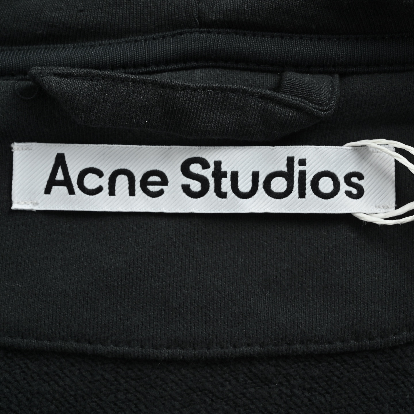 ACNE STUDIOS 明线字母连帽外套 定织定染石墨黑500克大厚卫衣面料