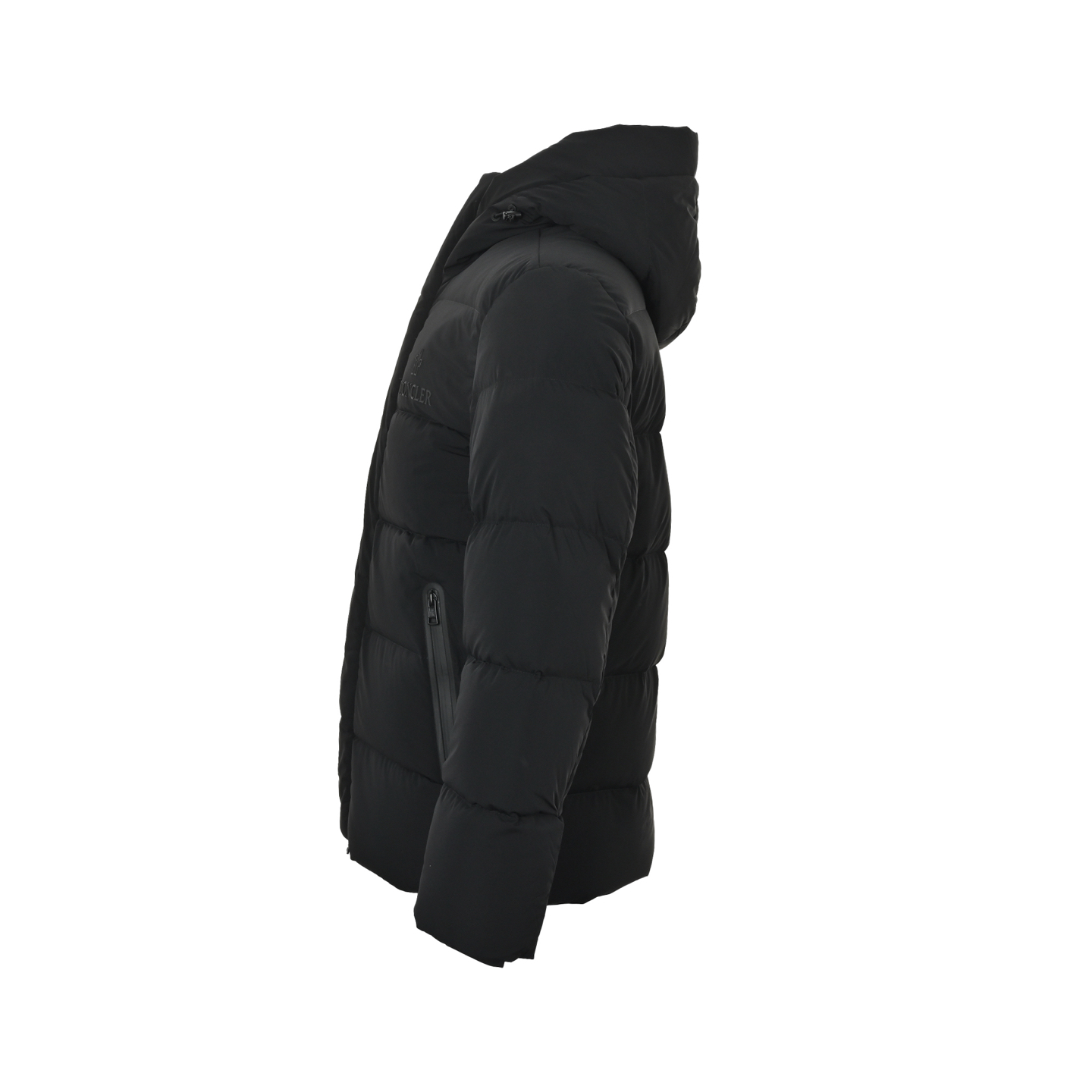 Moncler/蒙口 25Fw 胸前字母连帽羽绒服 黑色 卡其