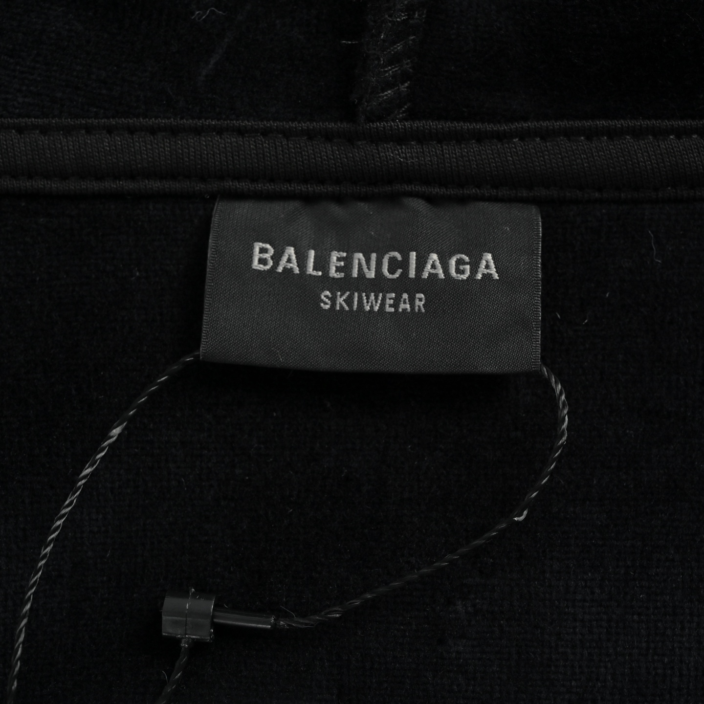 Balenciaga/巴黎世家 3B字母天鹅绒连帽外套