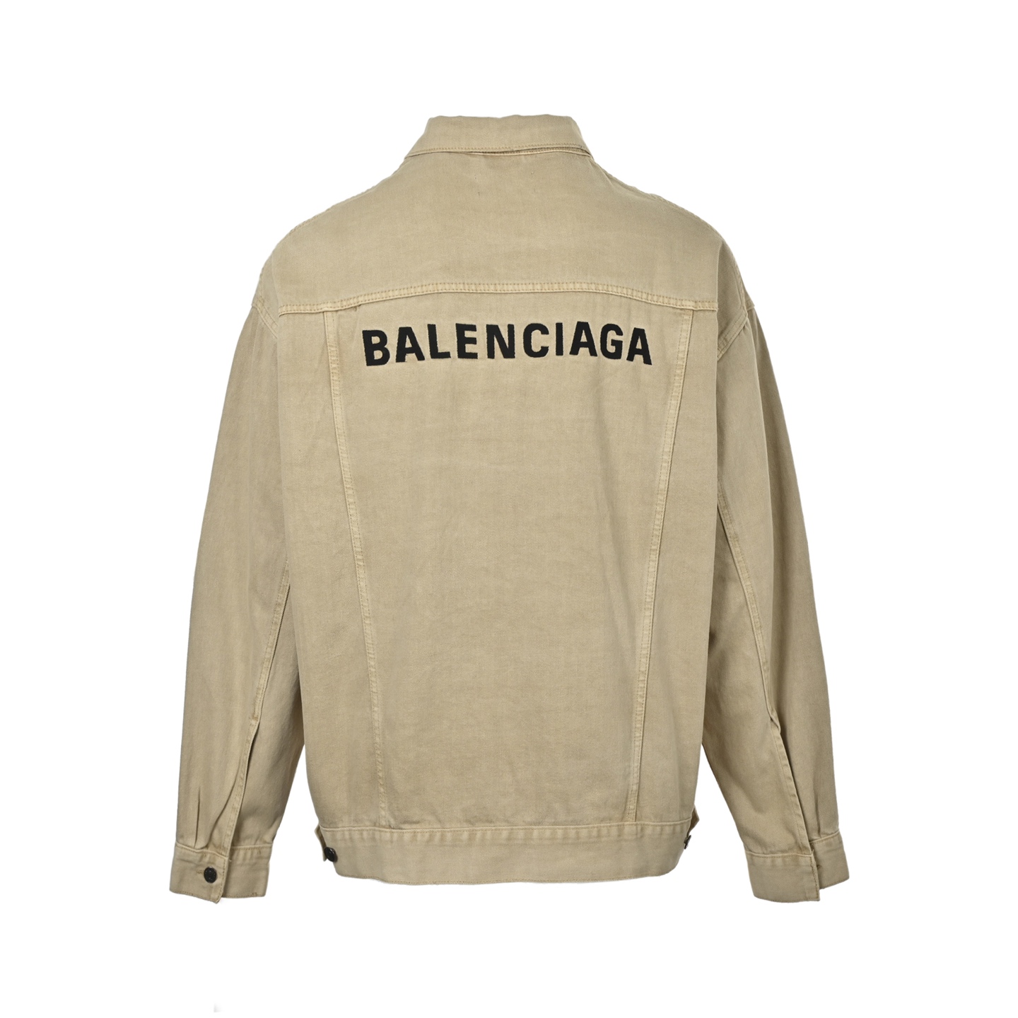 Balenciaga/巴黎世家 25Fw 后背刺绣卡其牛仔外套