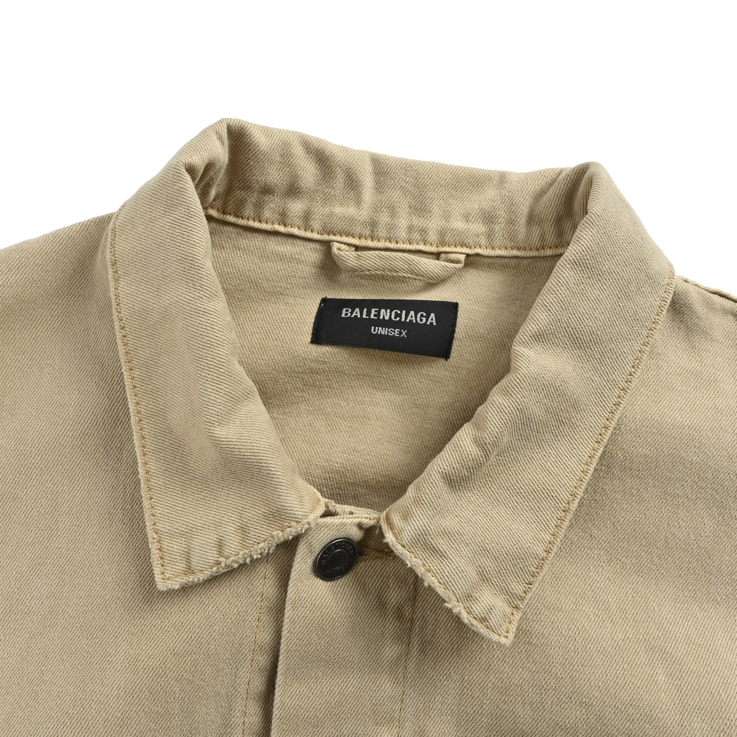 Balenciaga/巴黎世家 25Fw 后背刺绣卡其牛仔外套