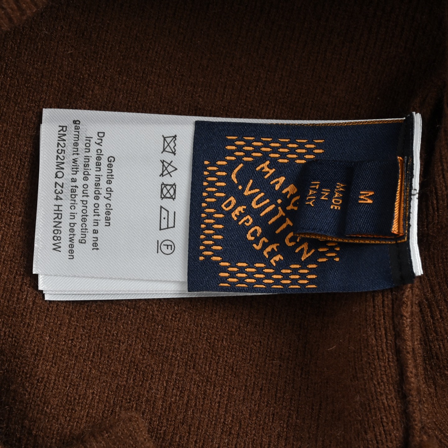 Louis Vuitton/路易威登 25Fw 三花反光标识开衫毛衣 黑色 棕色