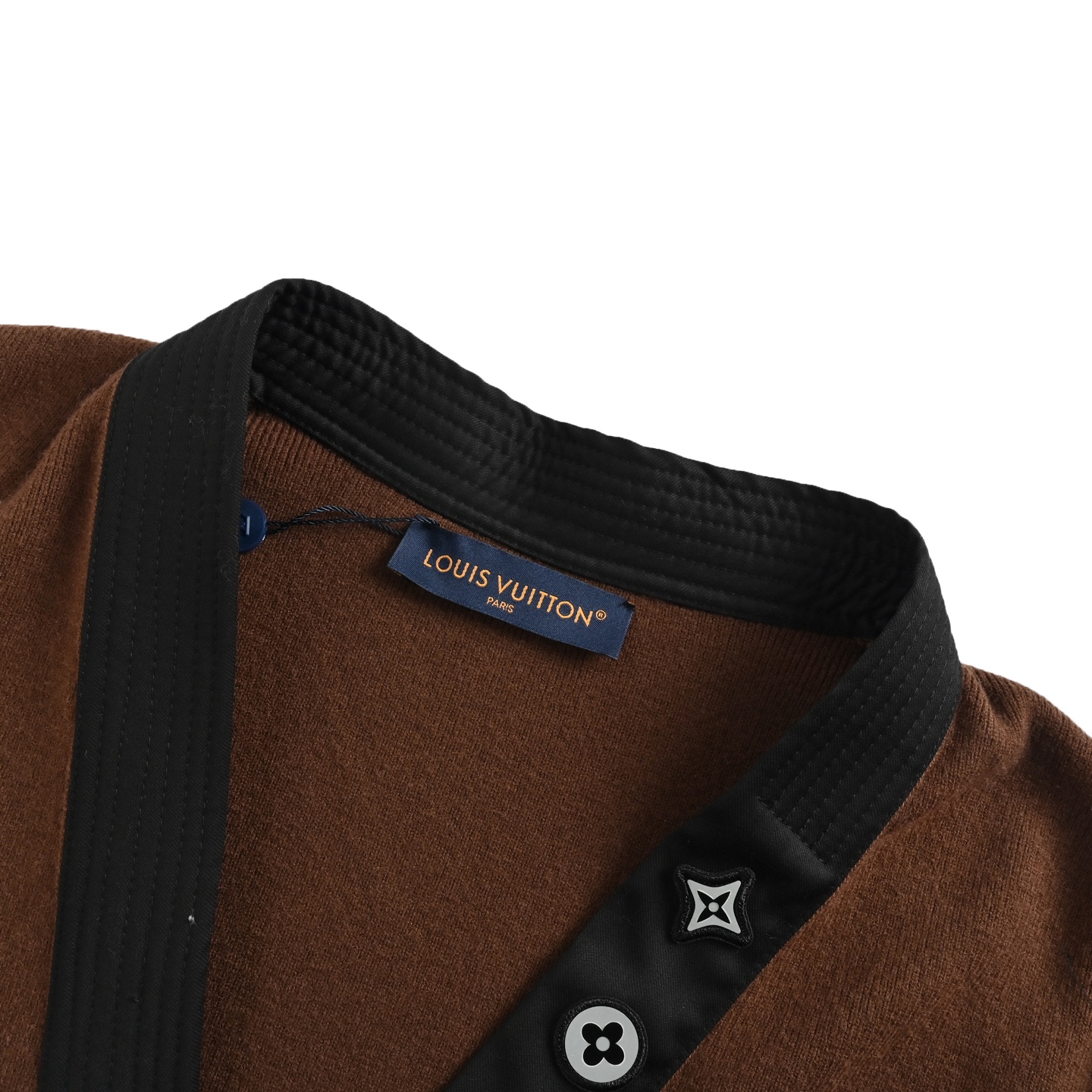 Louis Vuitton/路易威登 25Fw 三花反光标识开衫毛衣 黑色 棕色