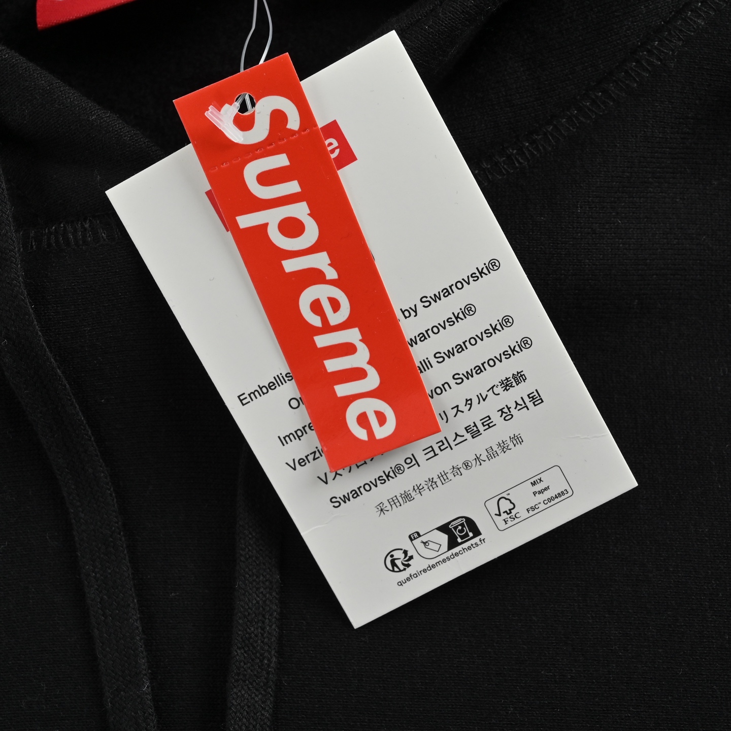 Supreme施华洛世奇联名水钻幻影Logo连帽卫衣