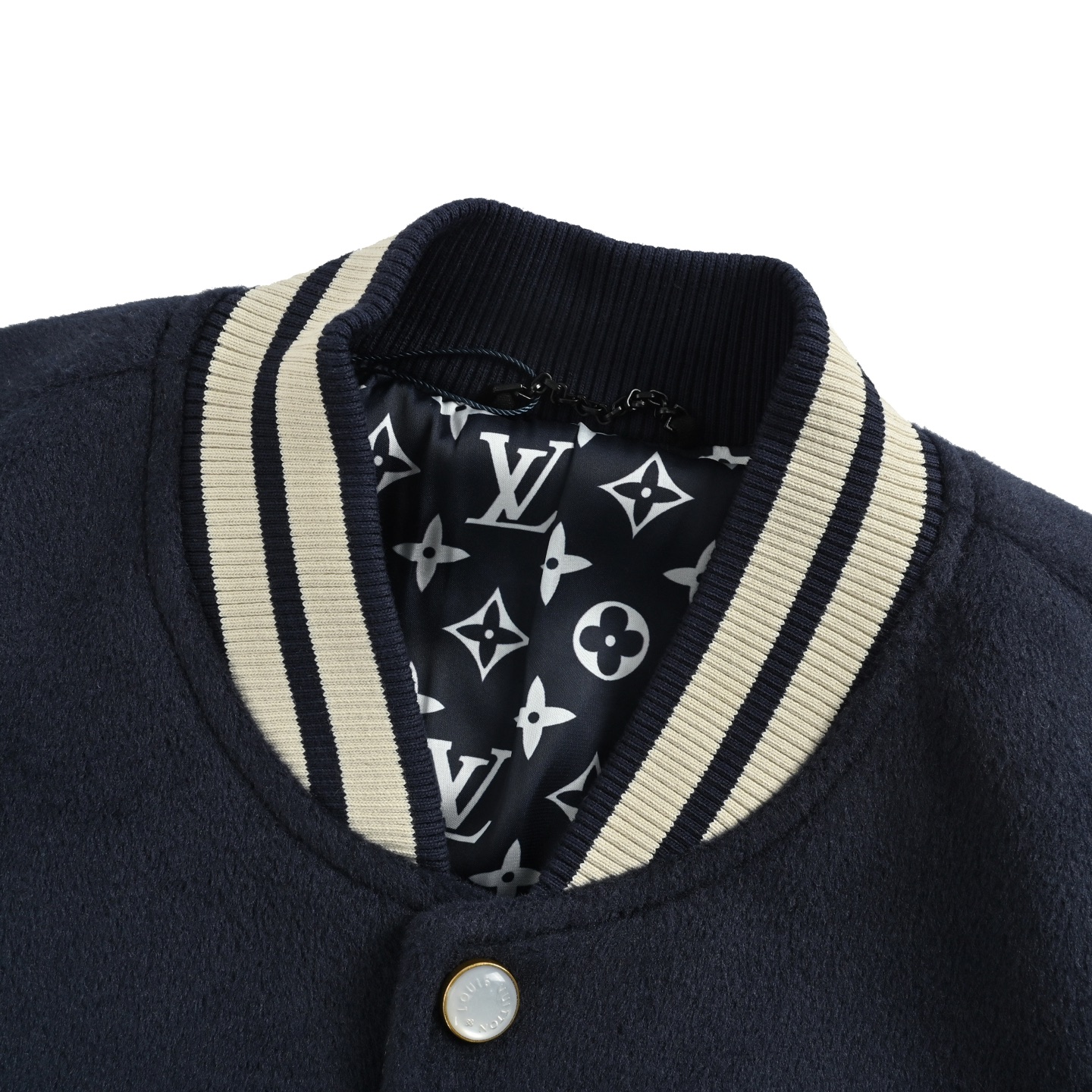 Louis Vuitton/路易威登 拼色皮袖棒球服外套