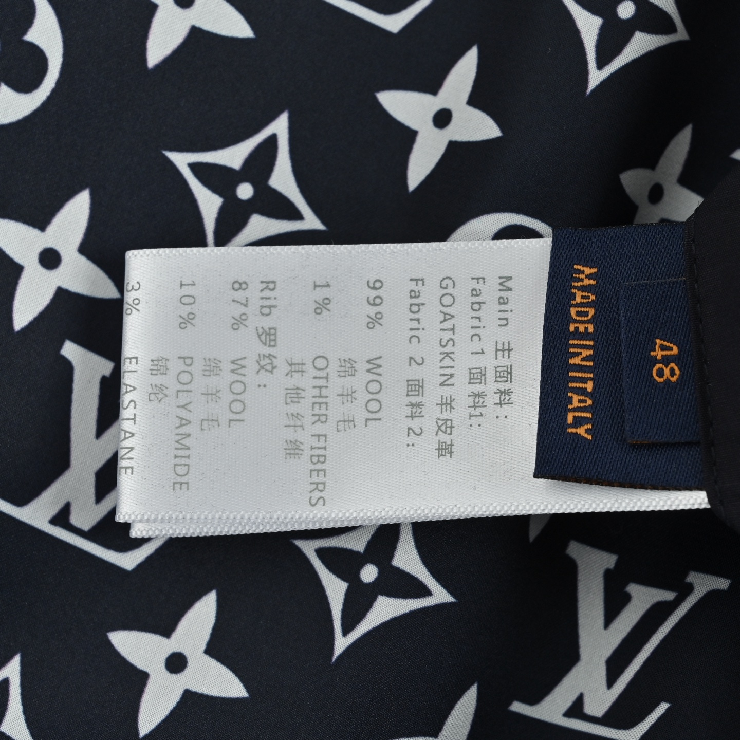 Louis Vuitton/路易威登 拼色皮袖棒球服外套