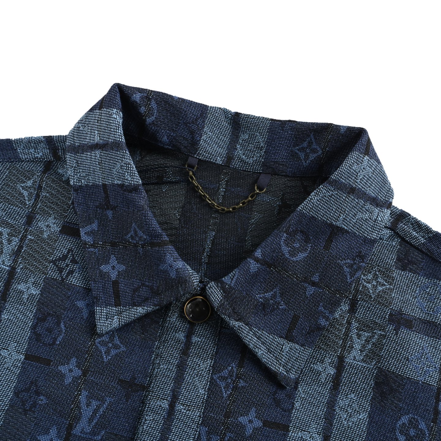 Louis Vuitton/路易威登 蓝色格纹提花牛仔衬衫夹克外套