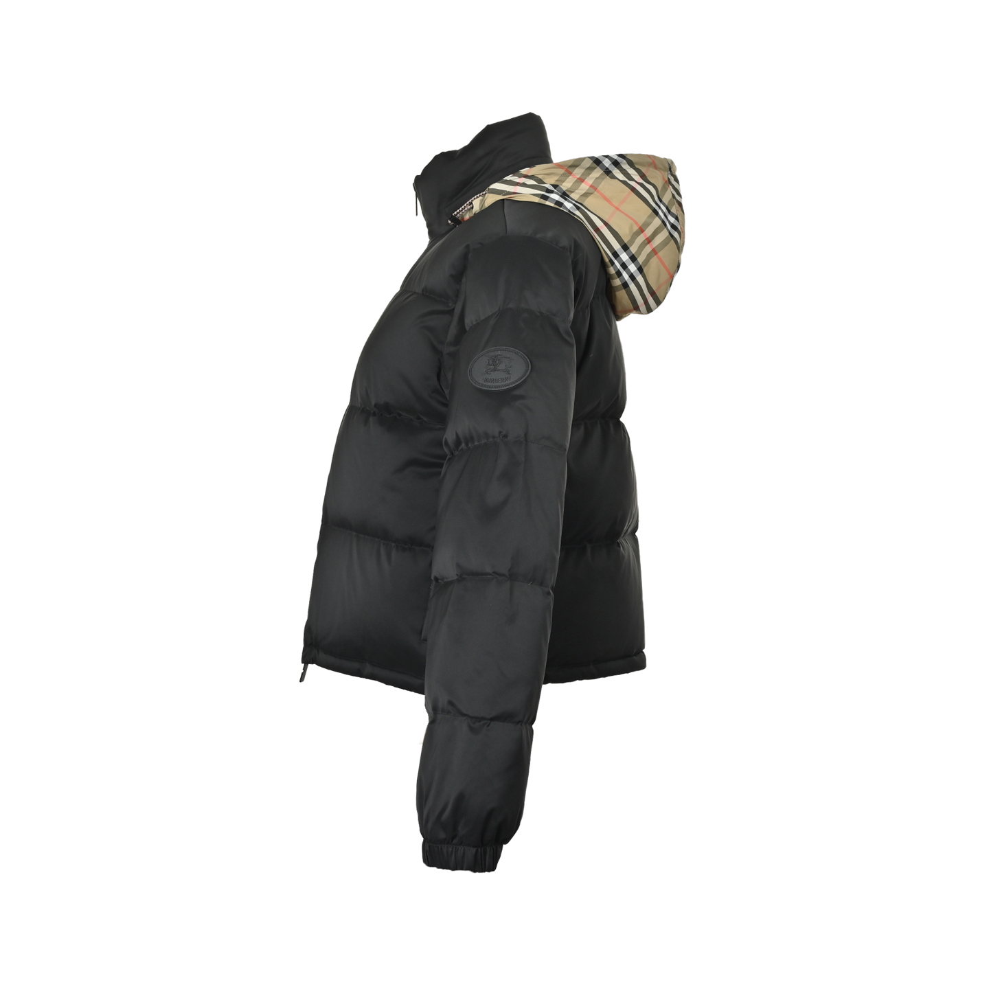 Burberry/巴宝莉 隐藏帽格纹门襟羽绒服 Burberry女款格纹隐藏帽羽绒服