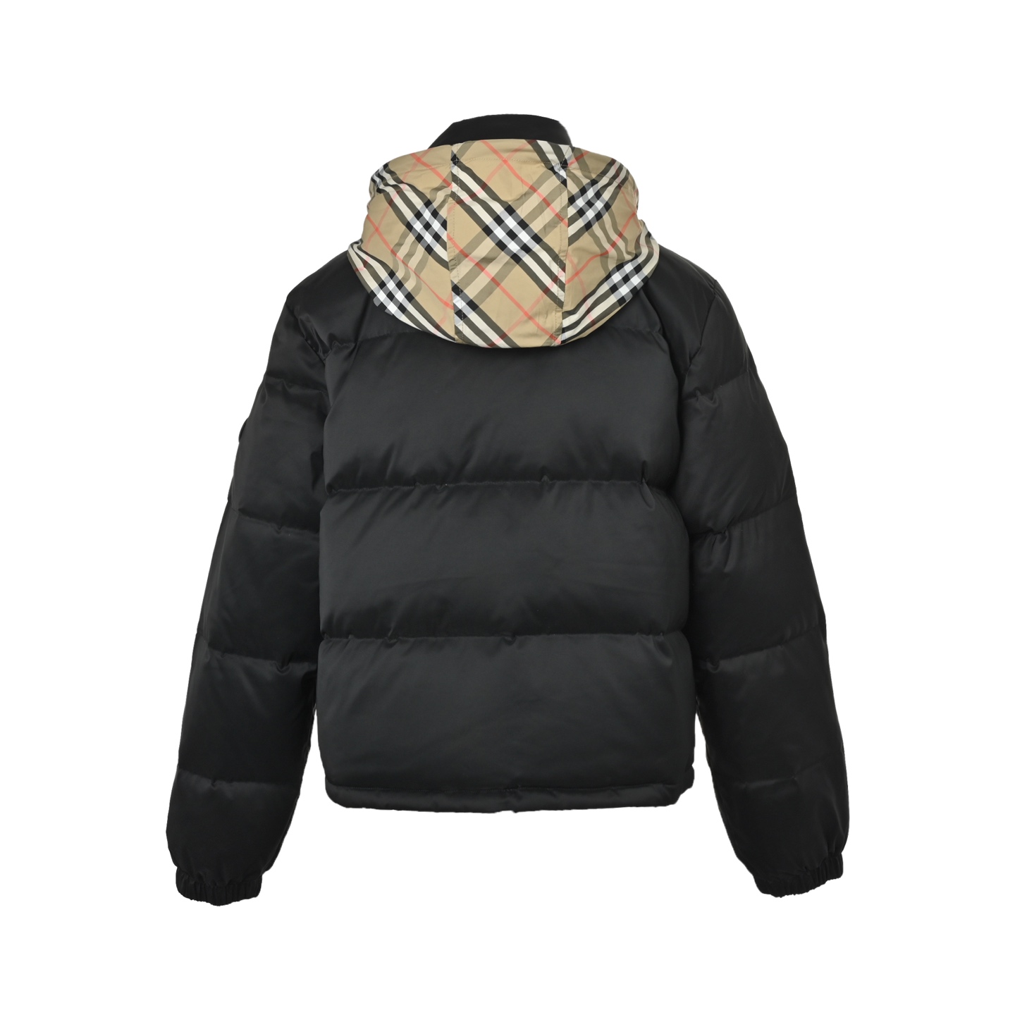 Burberry/巴宝莉 隐藏帽格纹门襟羽绒服 Burberry女款格纹隐藏帽羽绒服