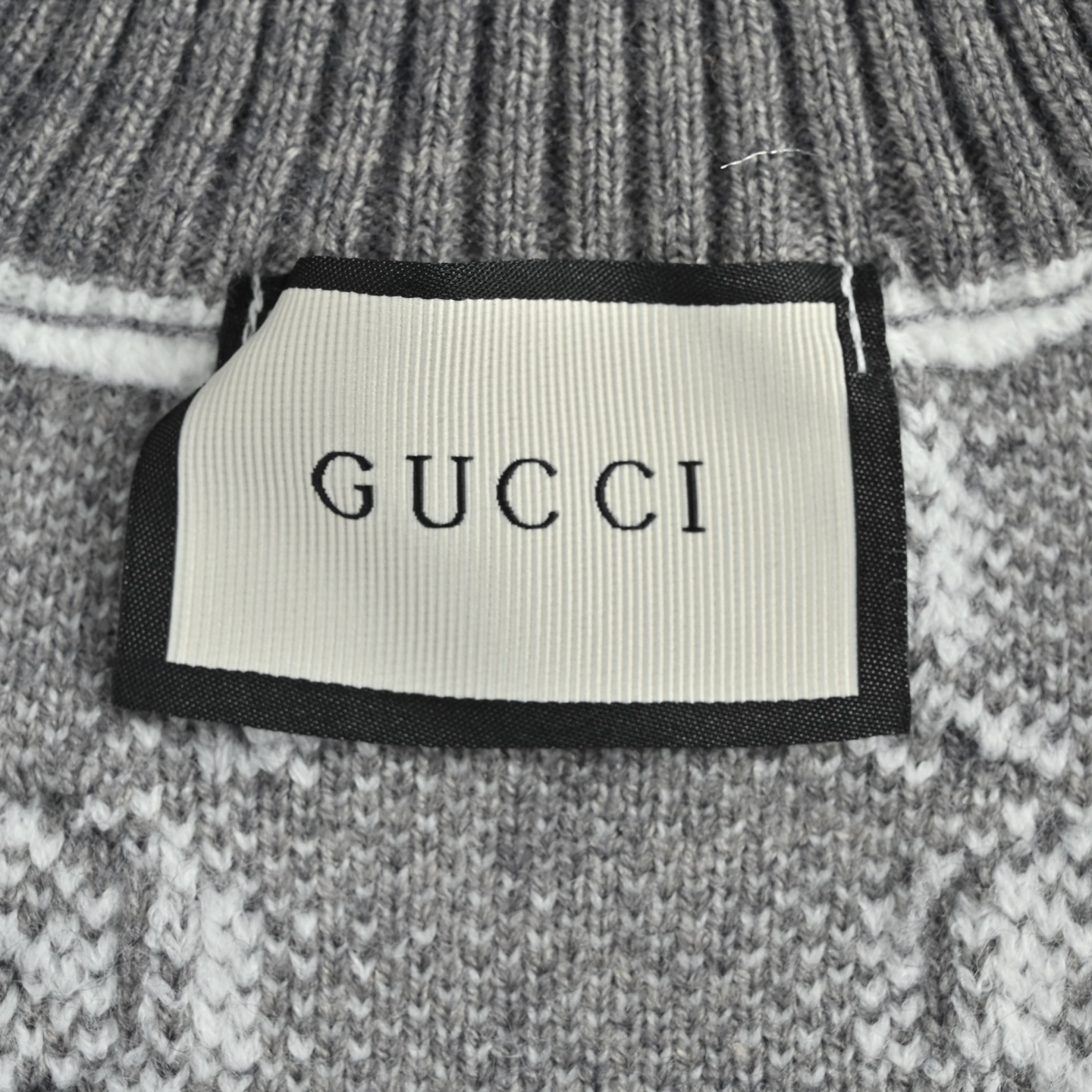 Gucci/古驰 25ss满印提花标识logo拉链开衫毛衣 全幅提老花立领拉链长袖针织衫