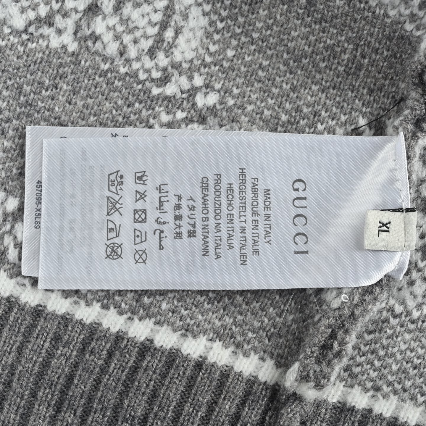 Gucci/古驰 25ss满印提花标识logo拉链开衫毛衣 全幅提老花立领拉链长袖针织衫