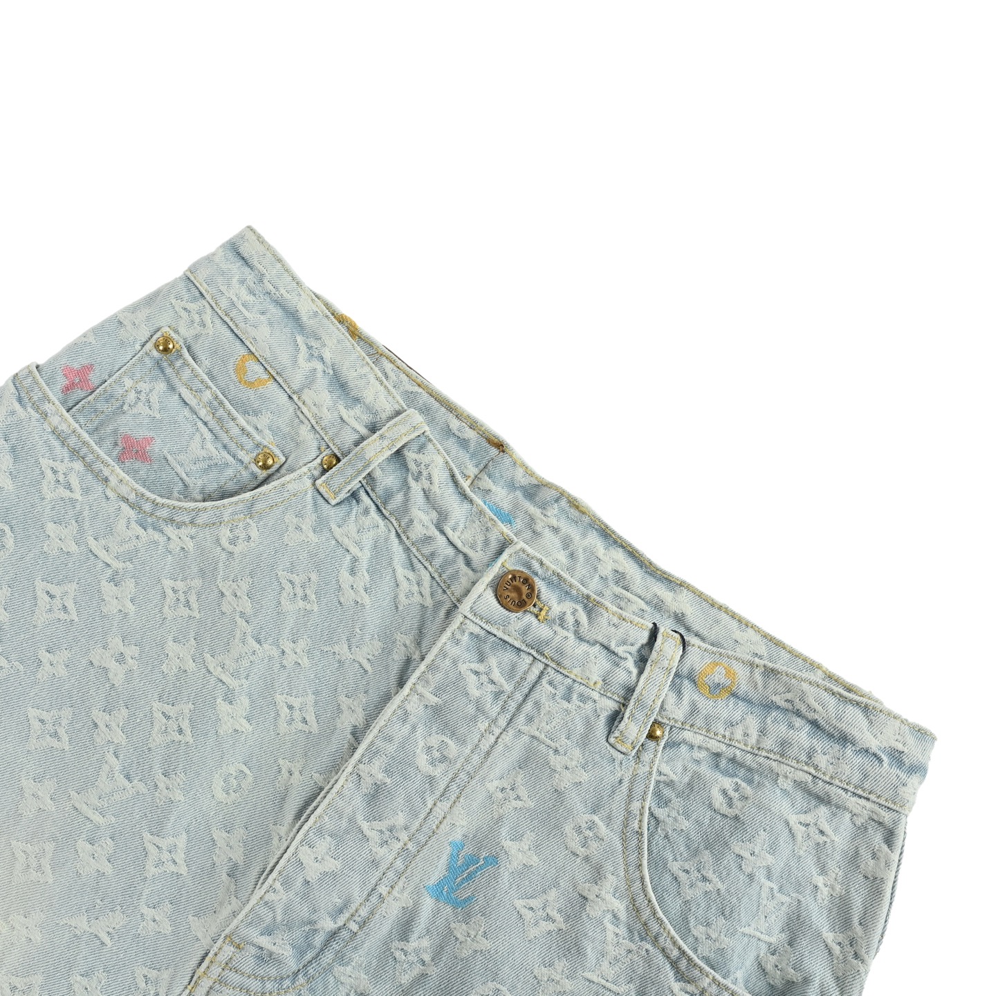 Louis Vuitton/路易威登 Tyler联名款老花提花刺绣牛仔裤