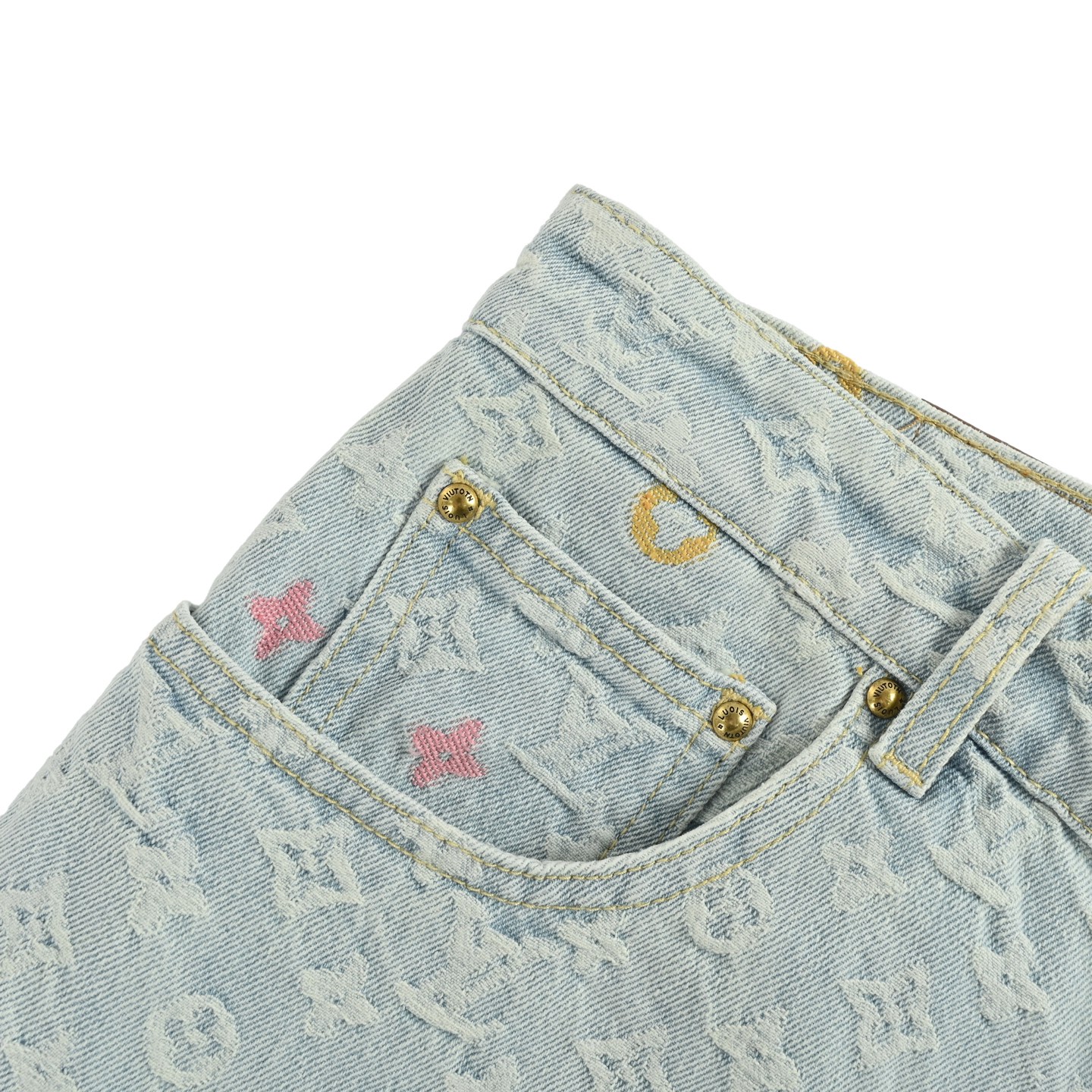 Louis Vuitton/路易威登 Tyler联名款老花提花刺绣牛仔裤