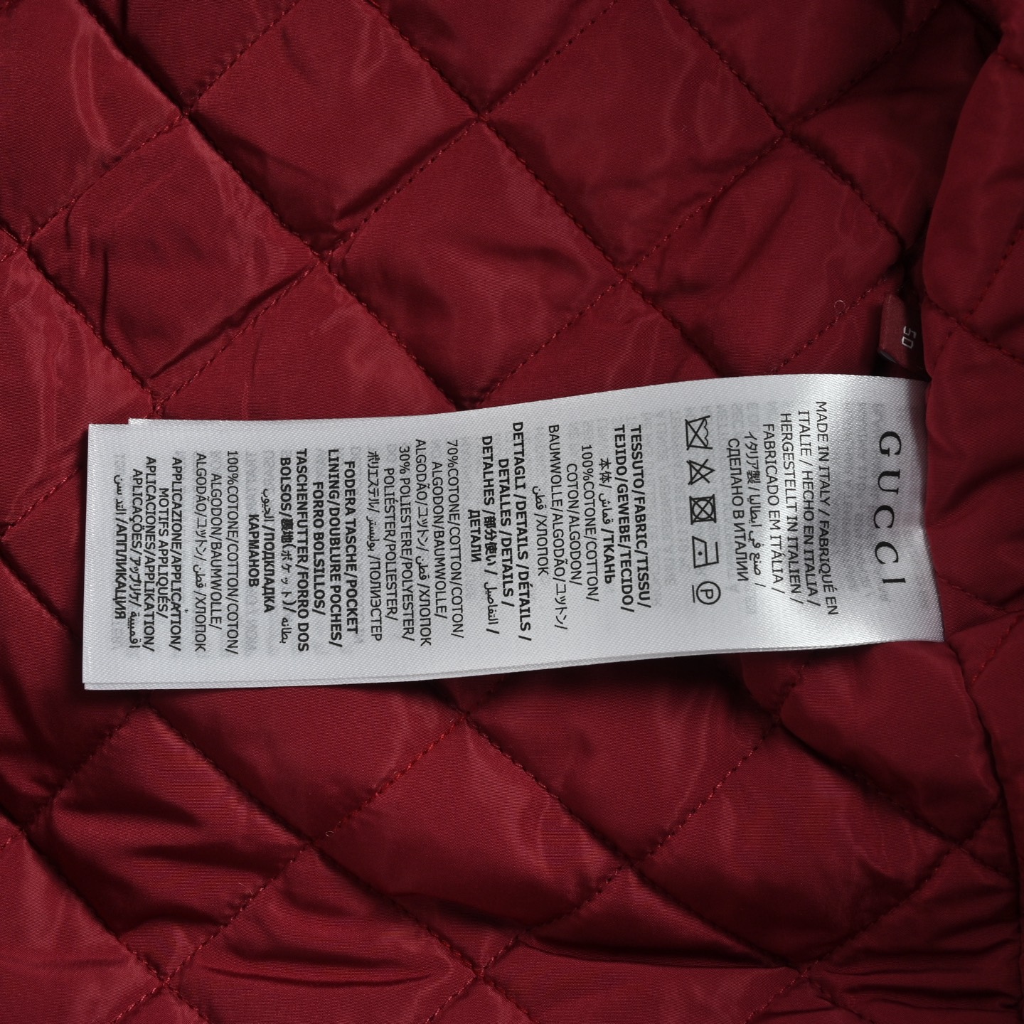 Gucci/古驰 刺绣皮领三口袋天鹅绒灯芯绒外套