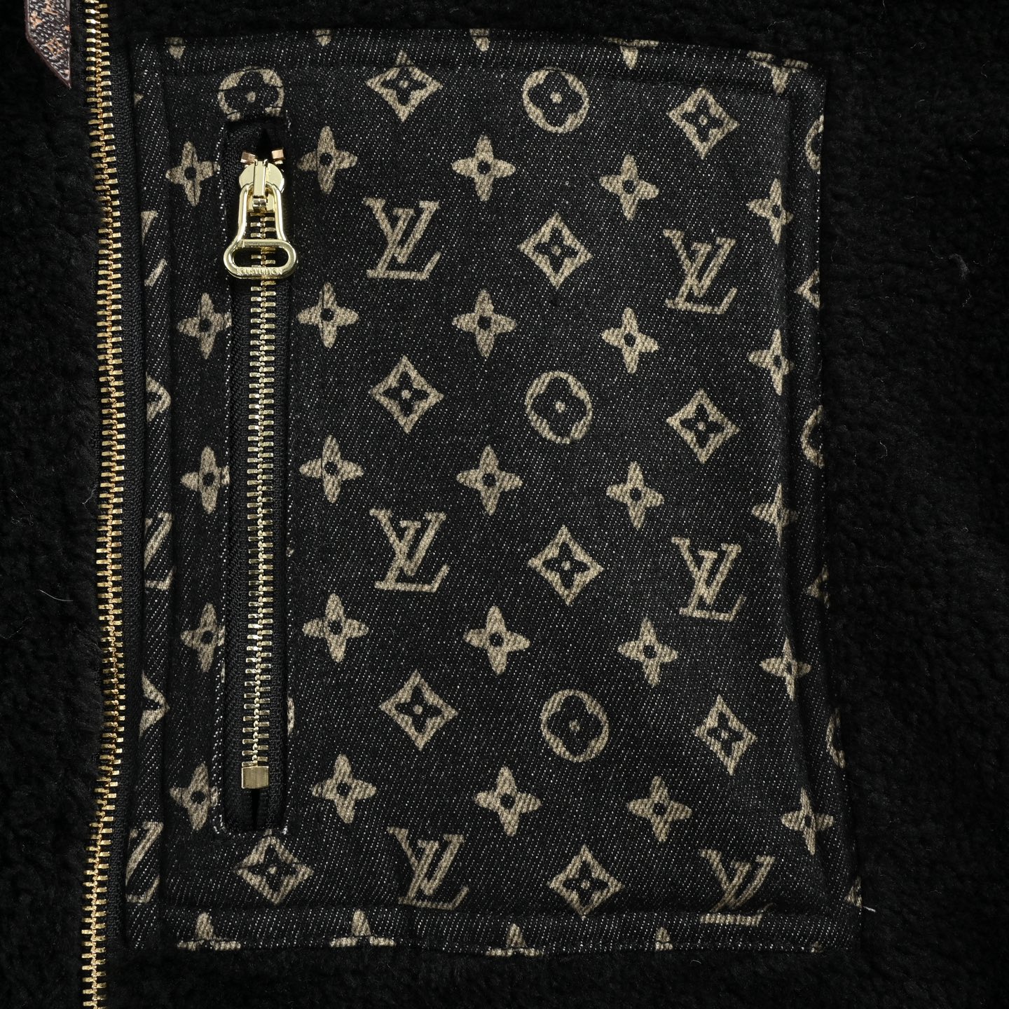 Louis Vuitton/路易威登 老花牛仔贴布羊羔毛外套