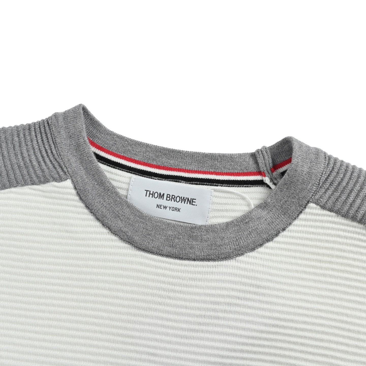 Thom Browne/汤姆布朗 四杠条纹拼色校园针织毛衣