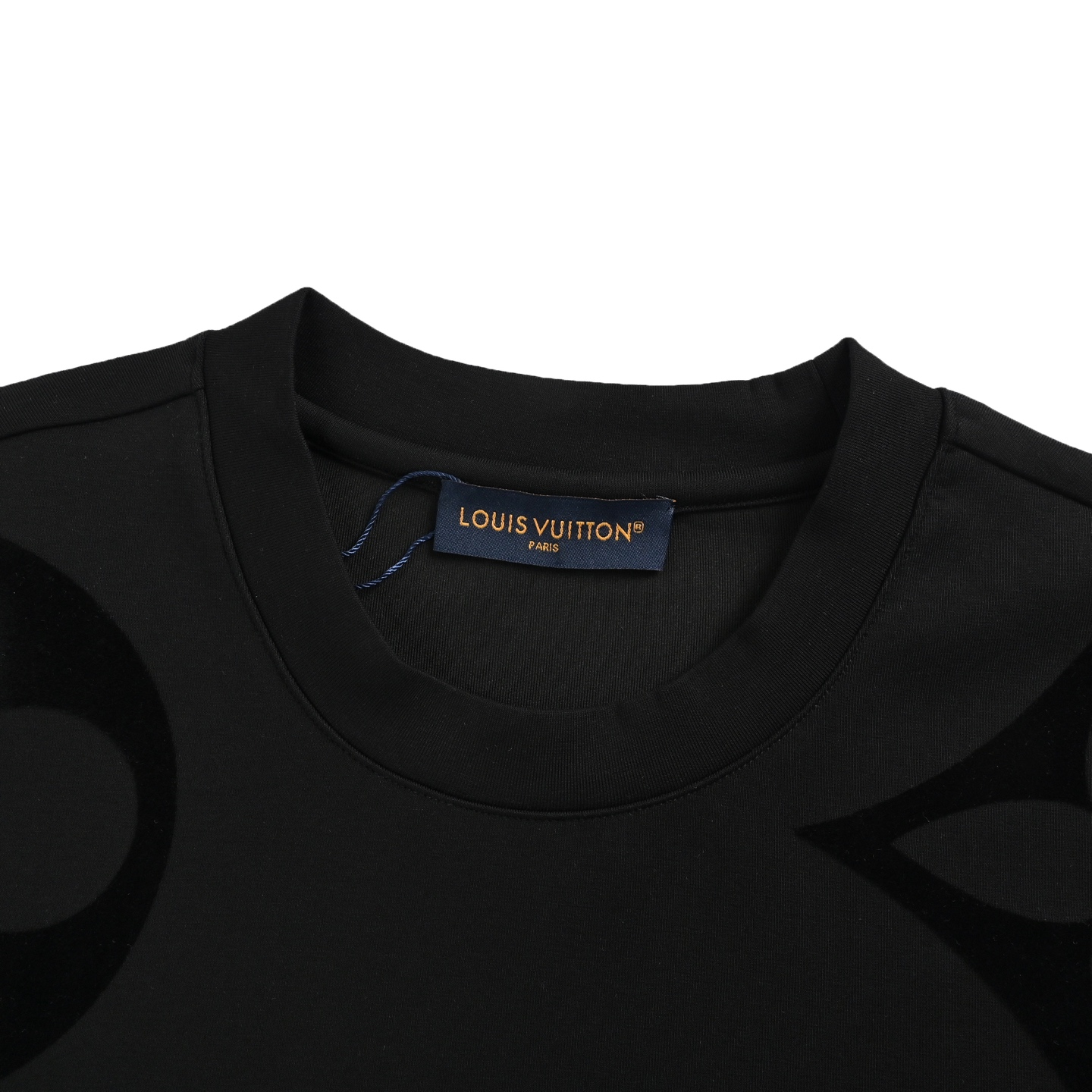 LouisVuitton/路易威登25ss 大LOGO植绒满印长袖 黑色 白色
