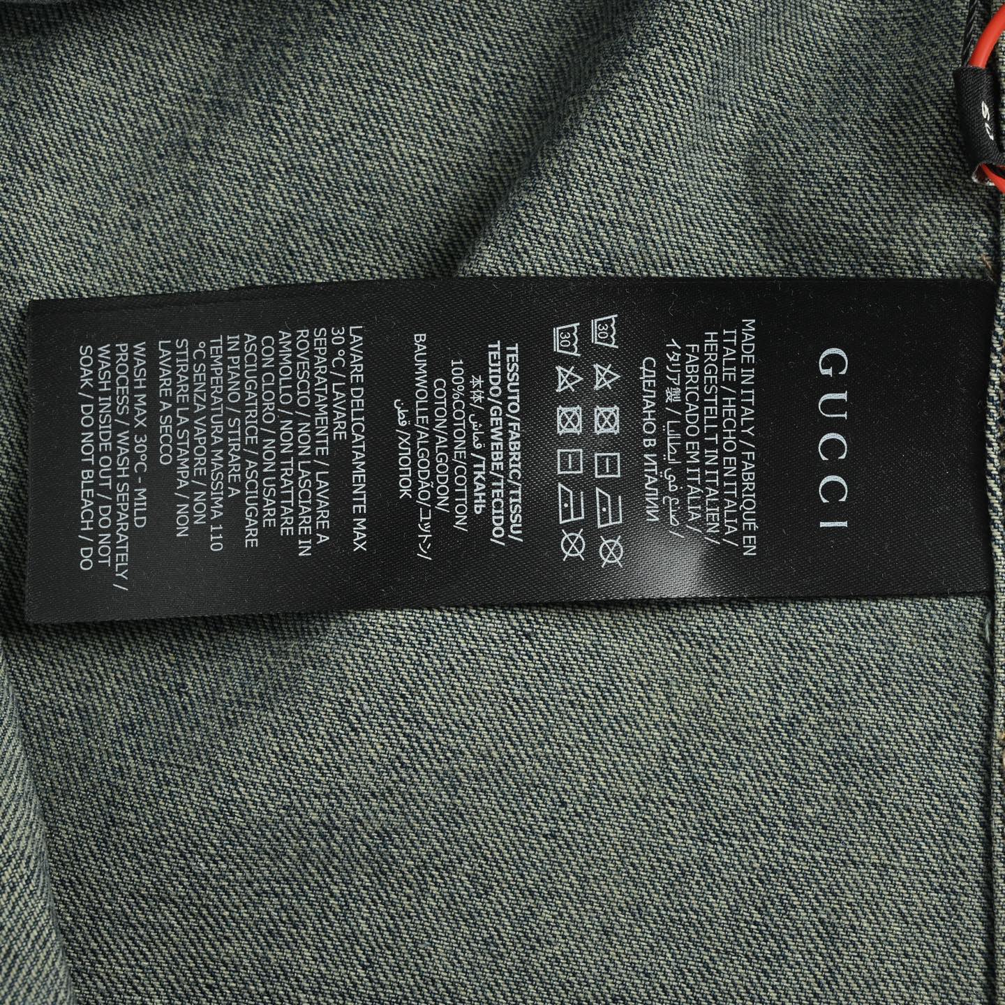 Gucci/古驰 家徽刺绣牛仔衬衫 定制天棉双生牛仔织物