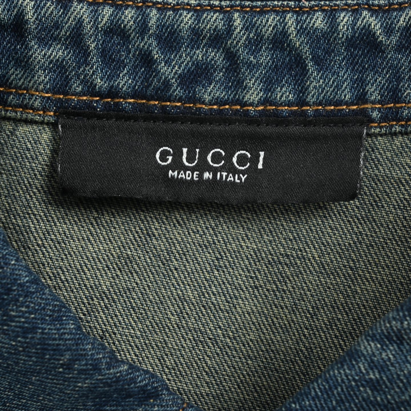 Gucci/古驰 家徽刺绣牛仔衬衫 定制天棉双生牛仔织物