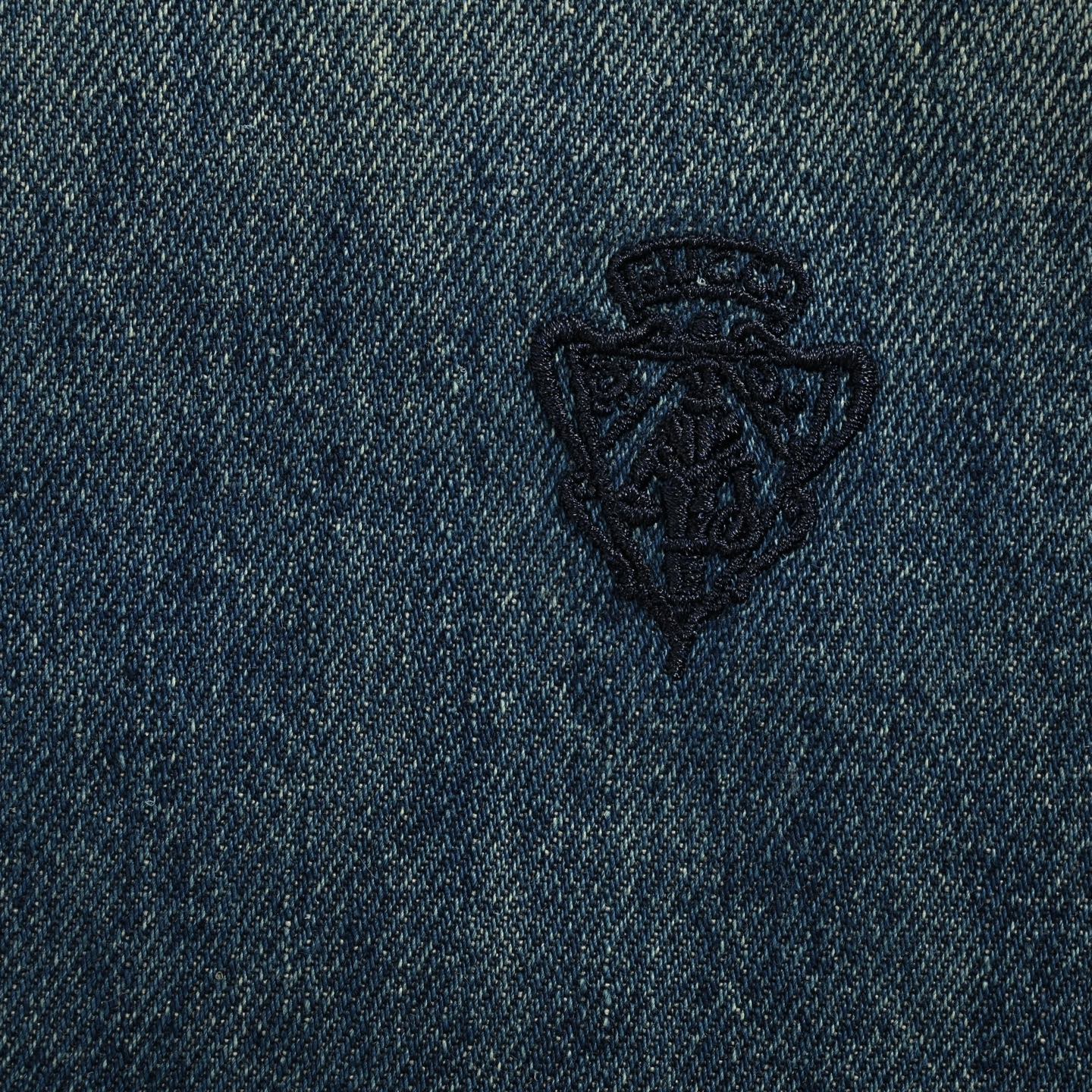 Gucci/古驰 家徽刺绣牛仔衬衫 定制天棉双生牛仔织物
