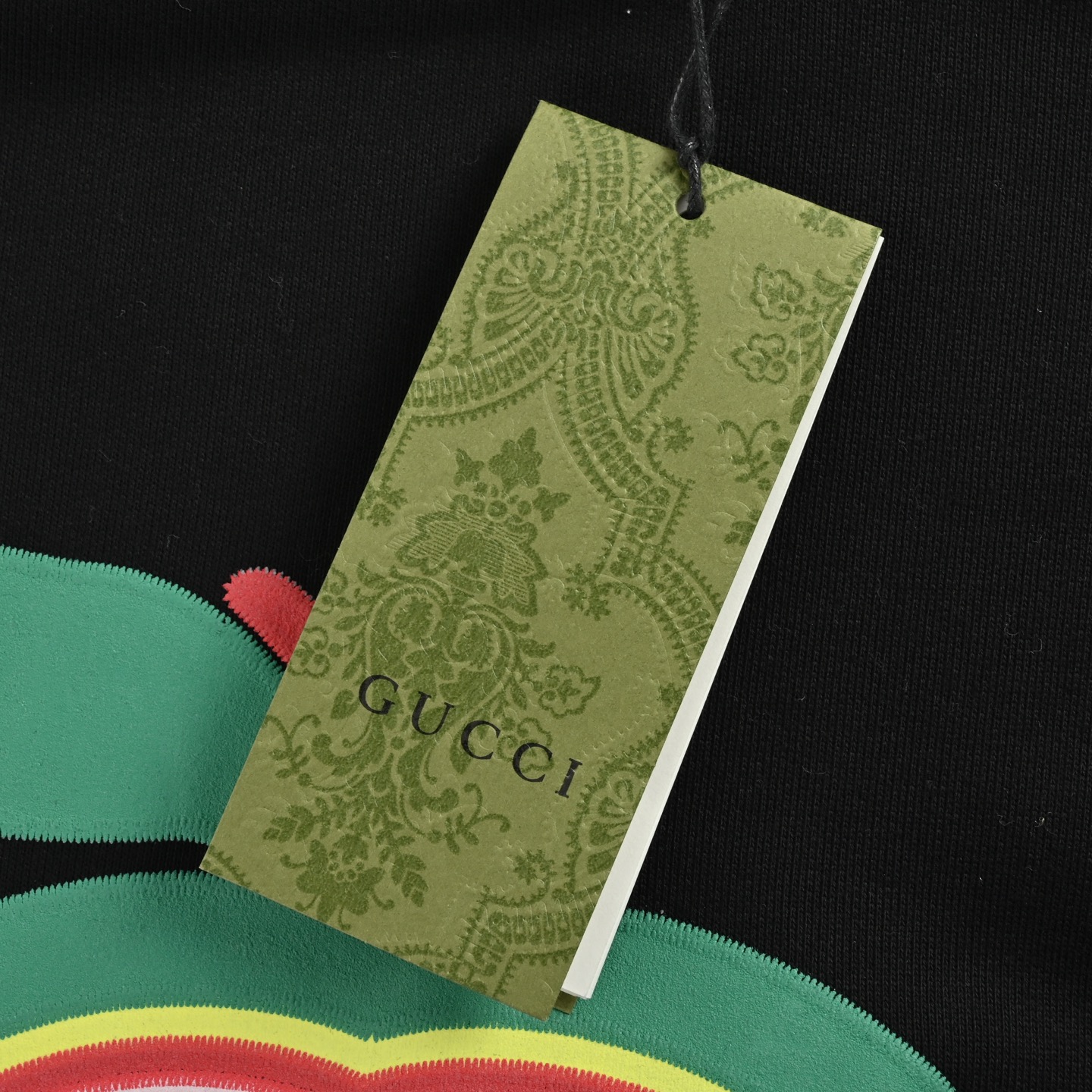 Gucci/古驰 双G苹果发泡绒面印花卫衣 黑色 白色