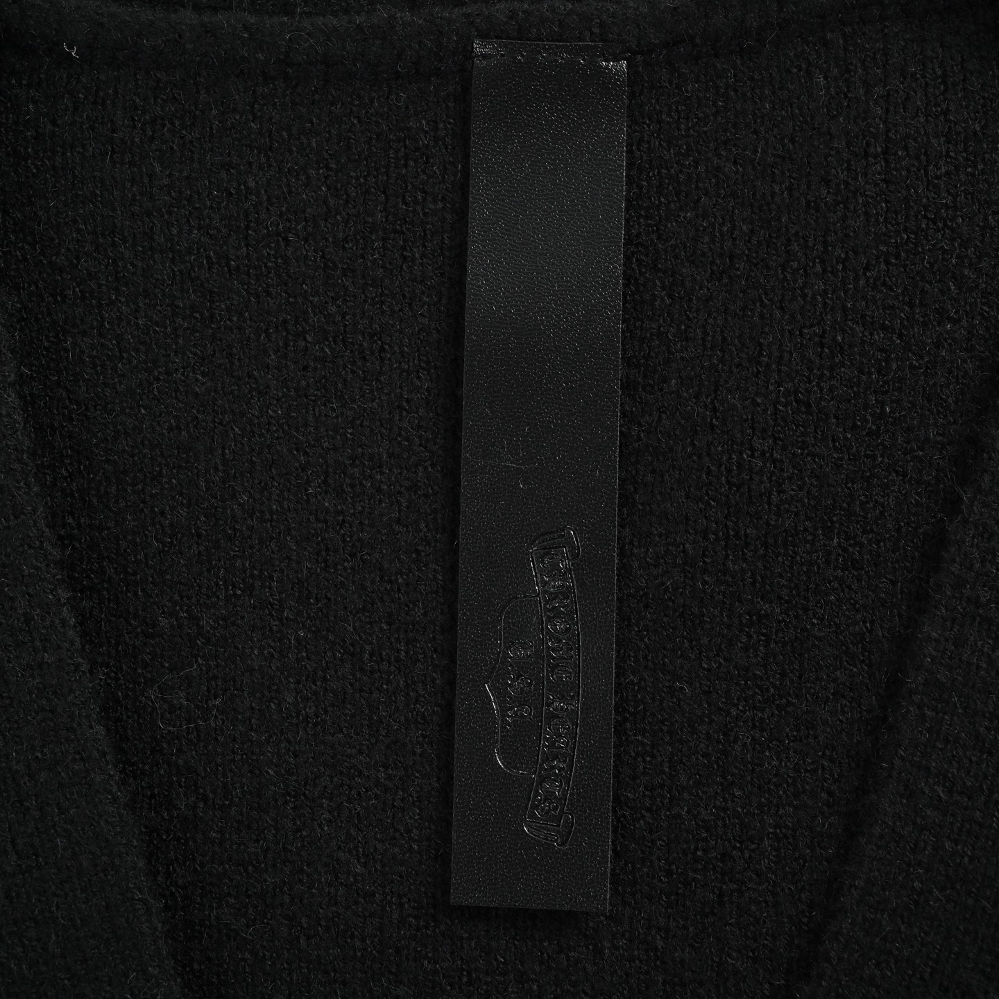 Chrome Hearts/克罗心 贴布豹纹皮标毛衣开衫 黑色