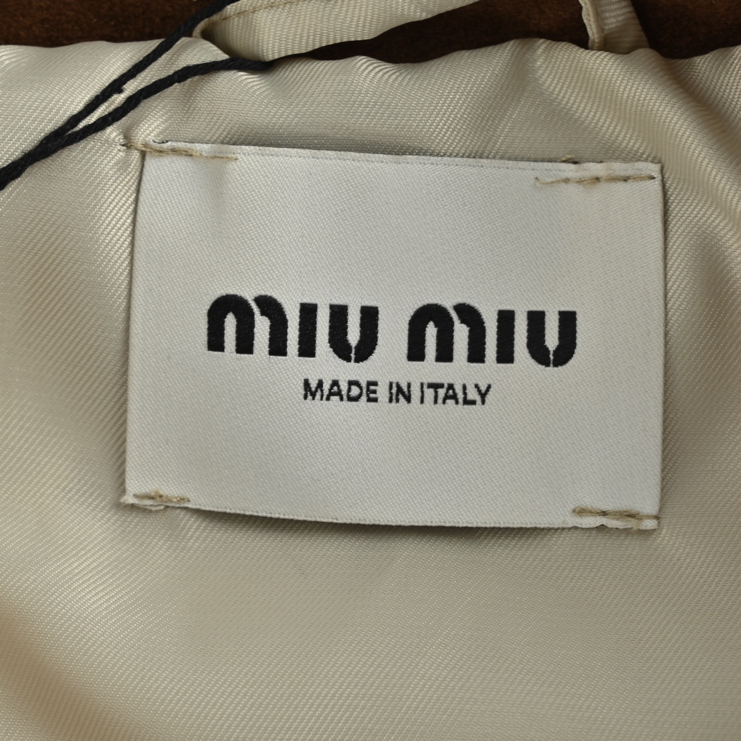 Miu Miu/缪缪 咖领米白绗缝棉服