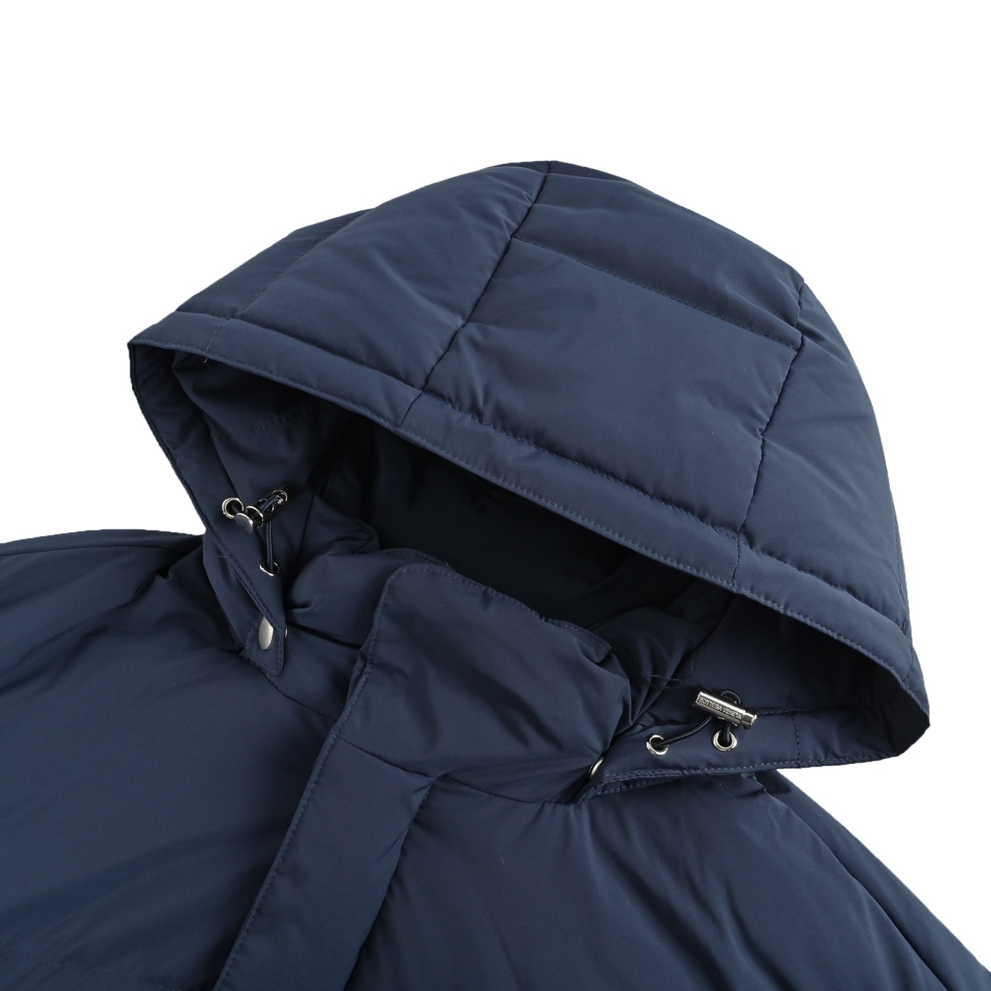 BOTTEGA VENETA/BV 编织真皮口袋连帽羽绒服