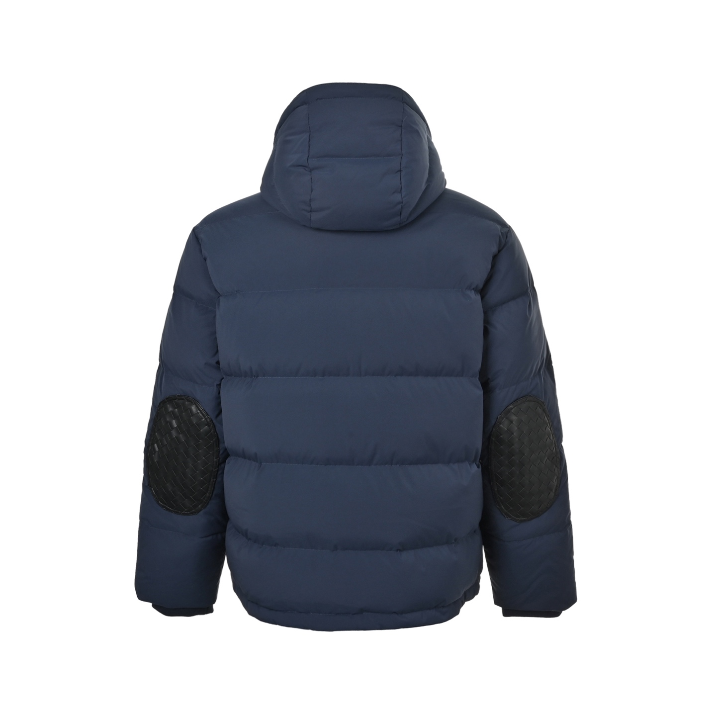 BOTTEGA VENETA/BV 编织真皮口袋连帽羽绒服