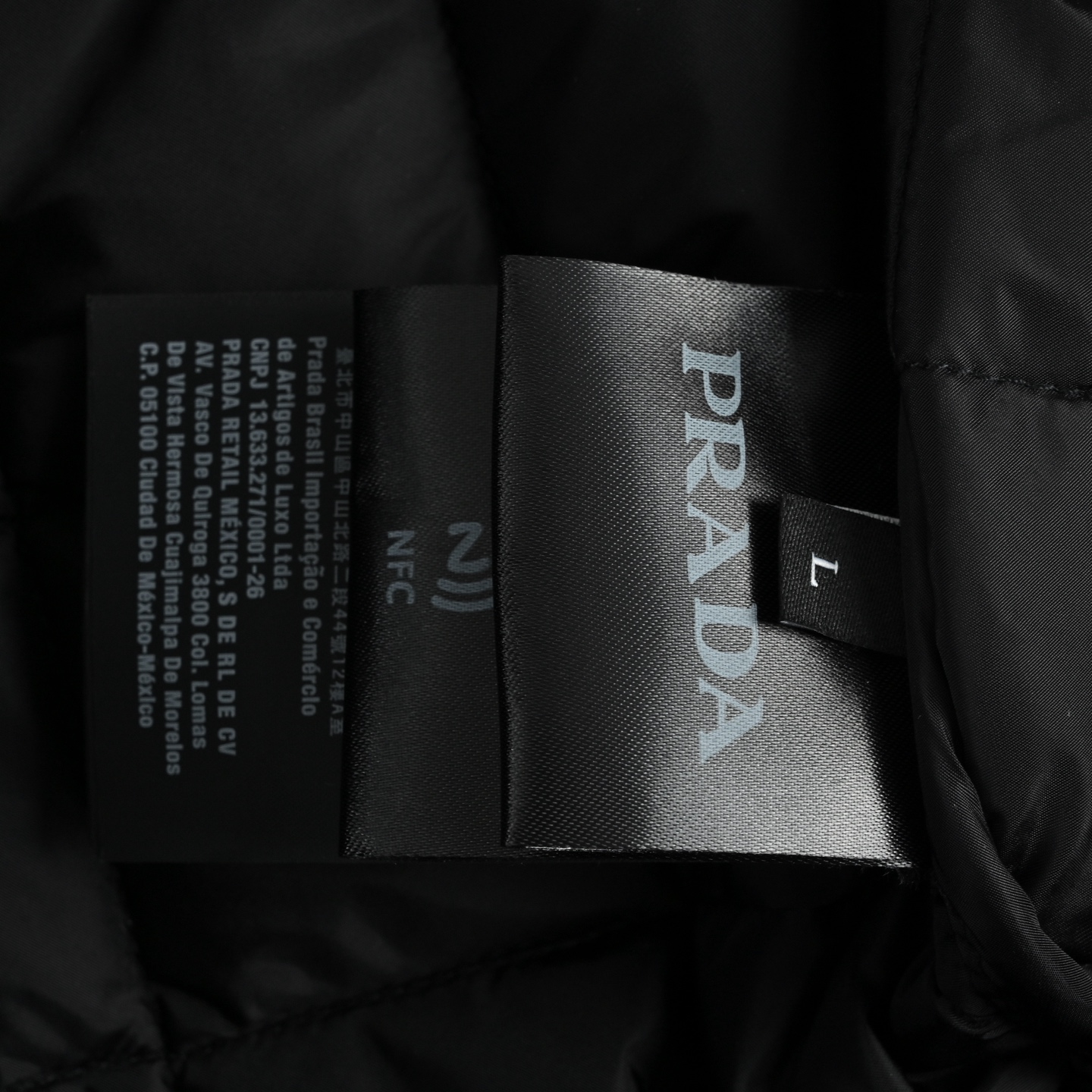 PRADA普拉达PRD 灯芯绒领三角标翻领棉服外套