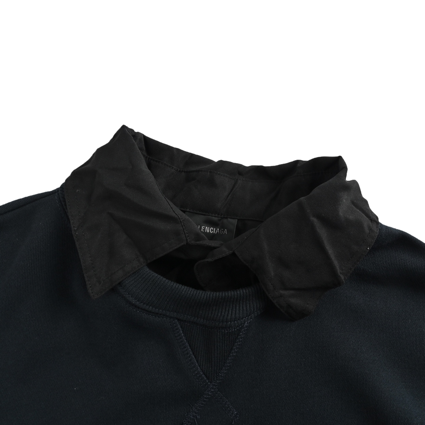 Balenciaga/巴黎世家 25Fw 前后刺绣假两件翻领卫衣