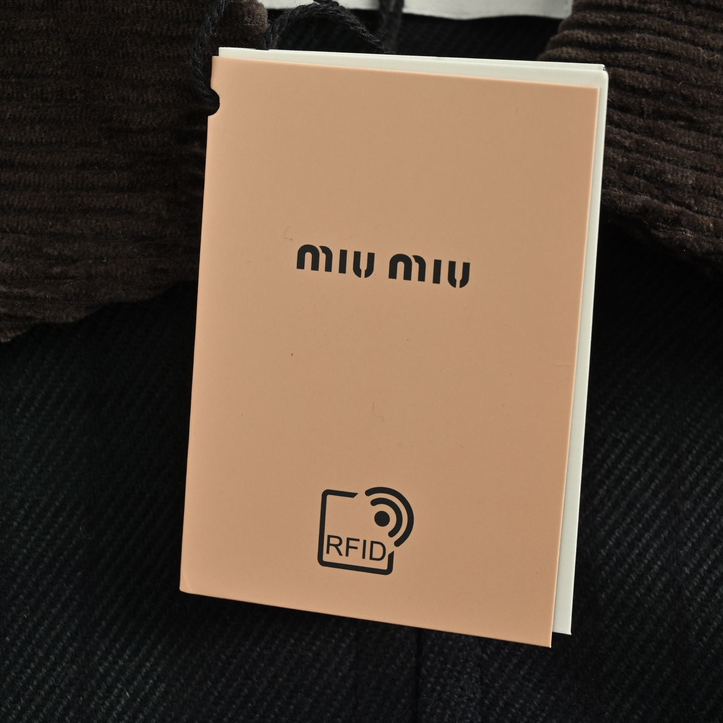MiuMiu/缪缪 绿格撞色灯芯绒领斜纹夹克外套