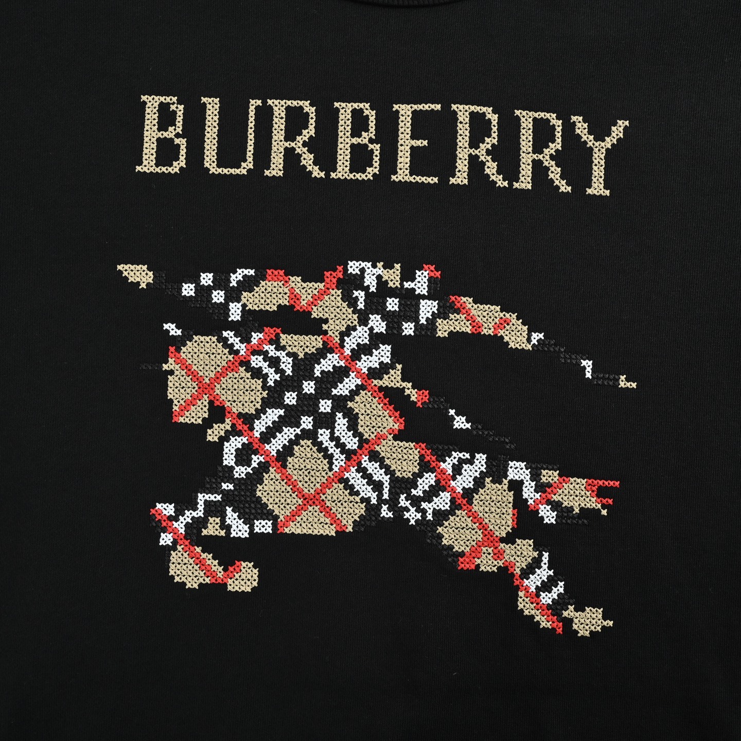 Burberry/巴宝莉 25Fw 十字绣格子战马刺绣圆领卫衣