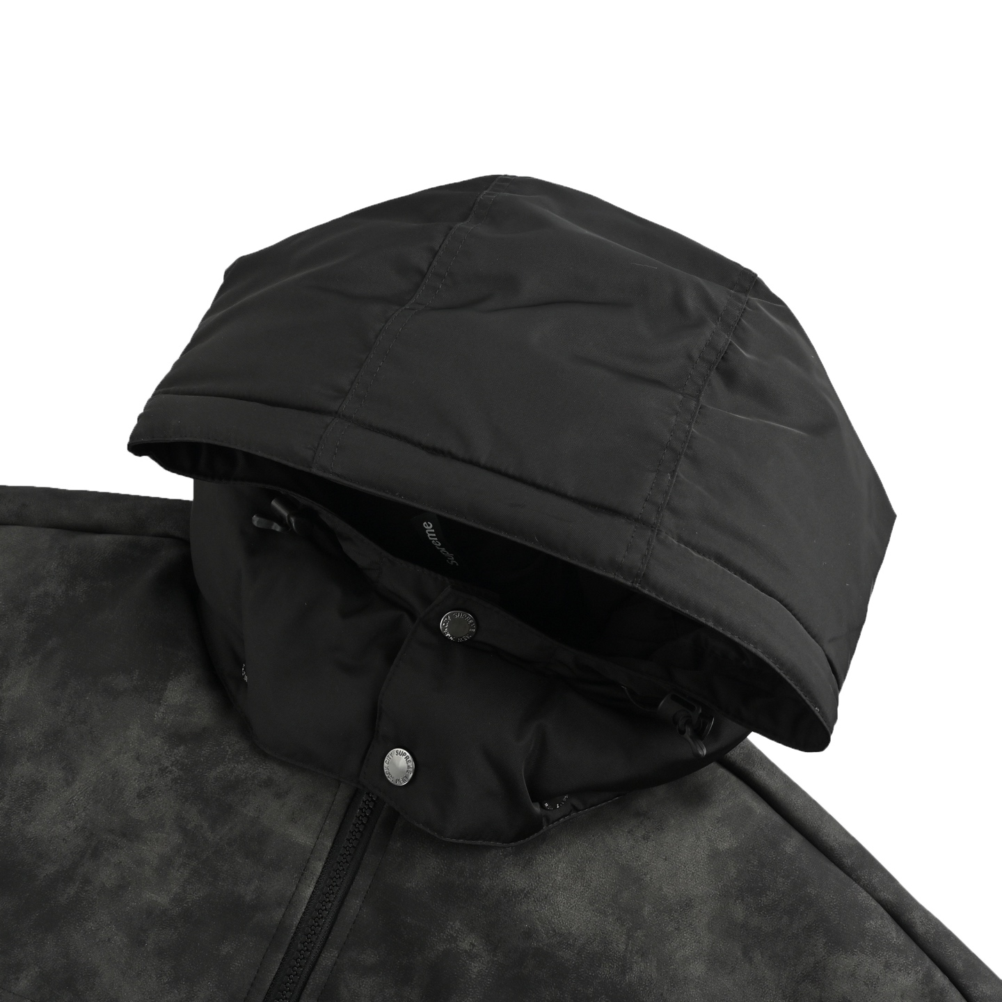 Supreme 25Fw 皮革拼接拉链羽绒面包服外套 黑色 白色 紫色