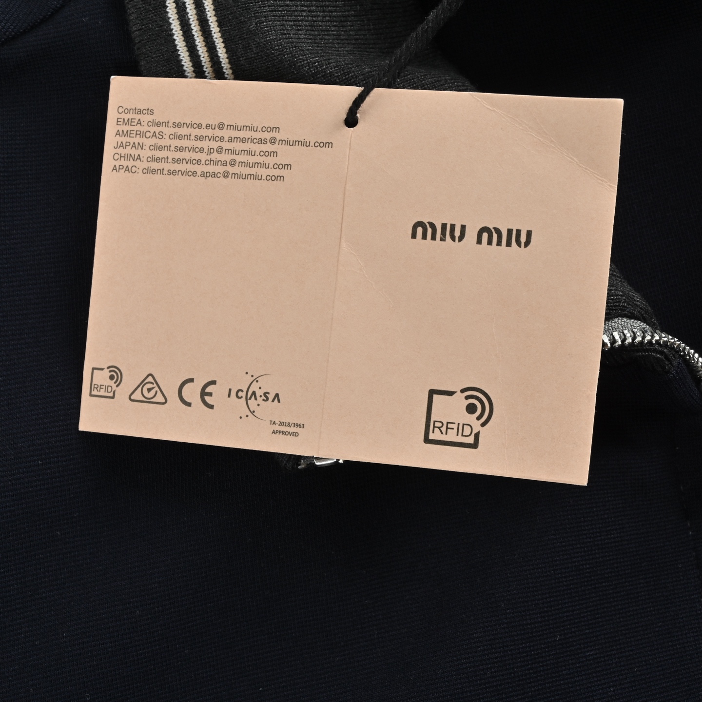 Miu Miu/缪缪 刺绣撞色套装拉链夹克外套