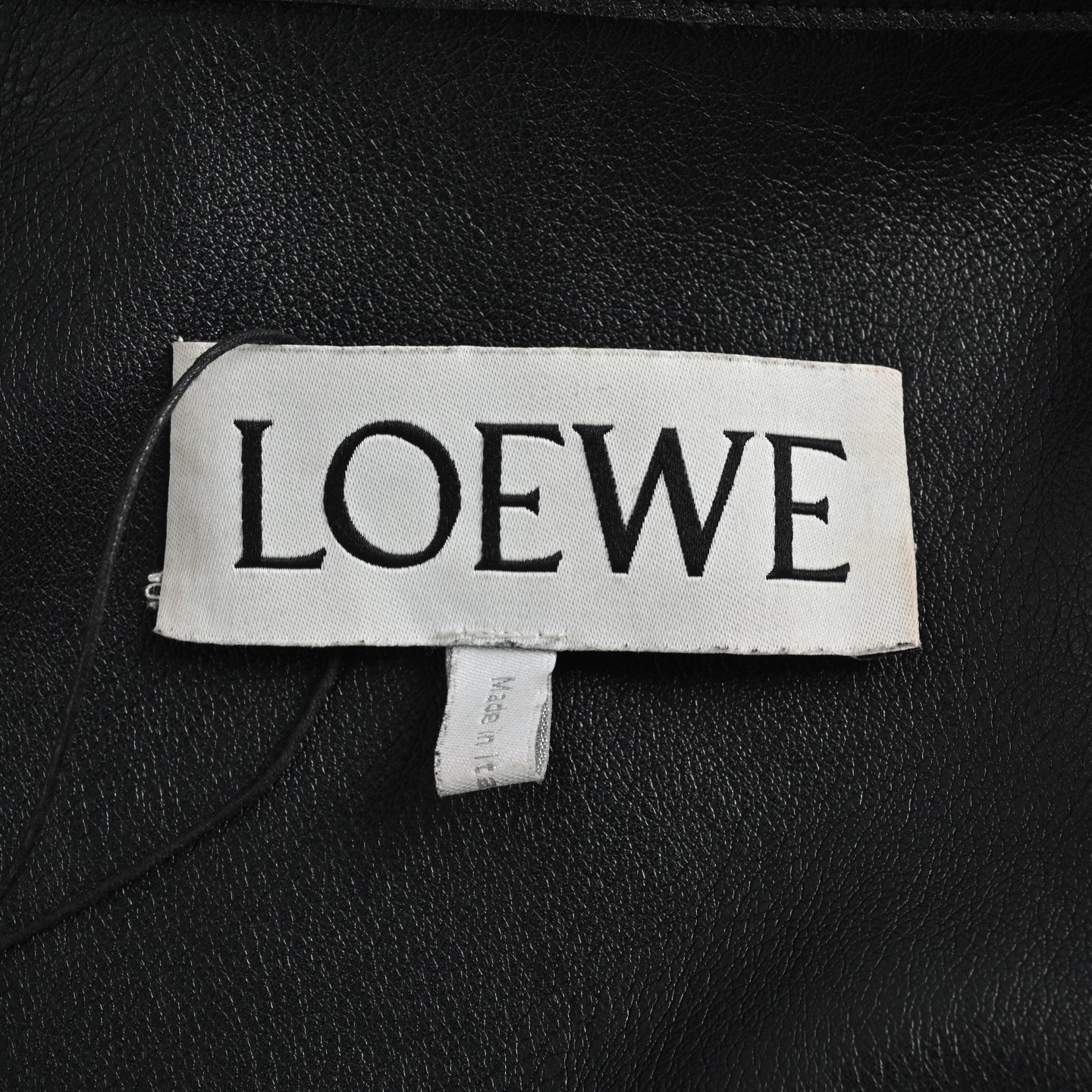 Loewe/罗意威 Anahram口袋拉链皮衣夹克外套 精选定制黑檀荔纹植鞣羊皮
