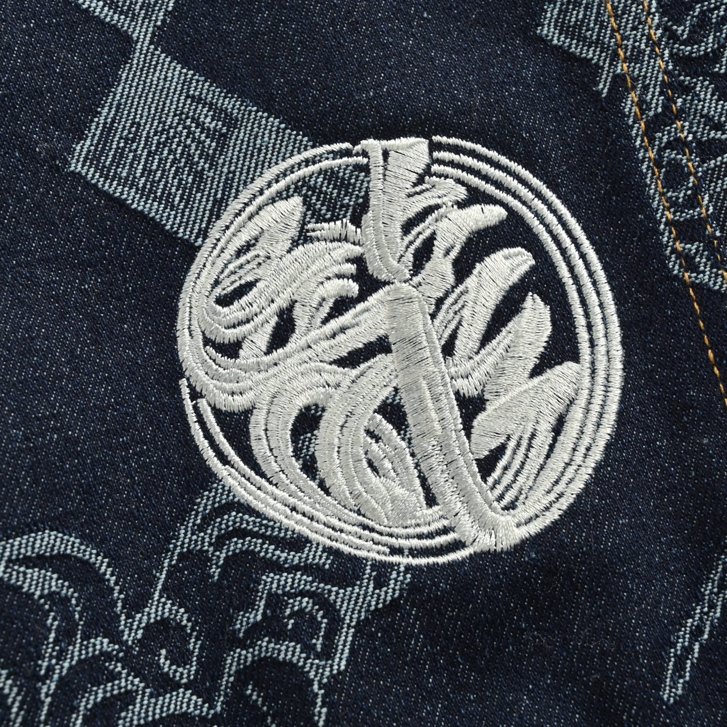 Evisu/福神 满印龙纹提花羊羔毛牛仔夹克外套