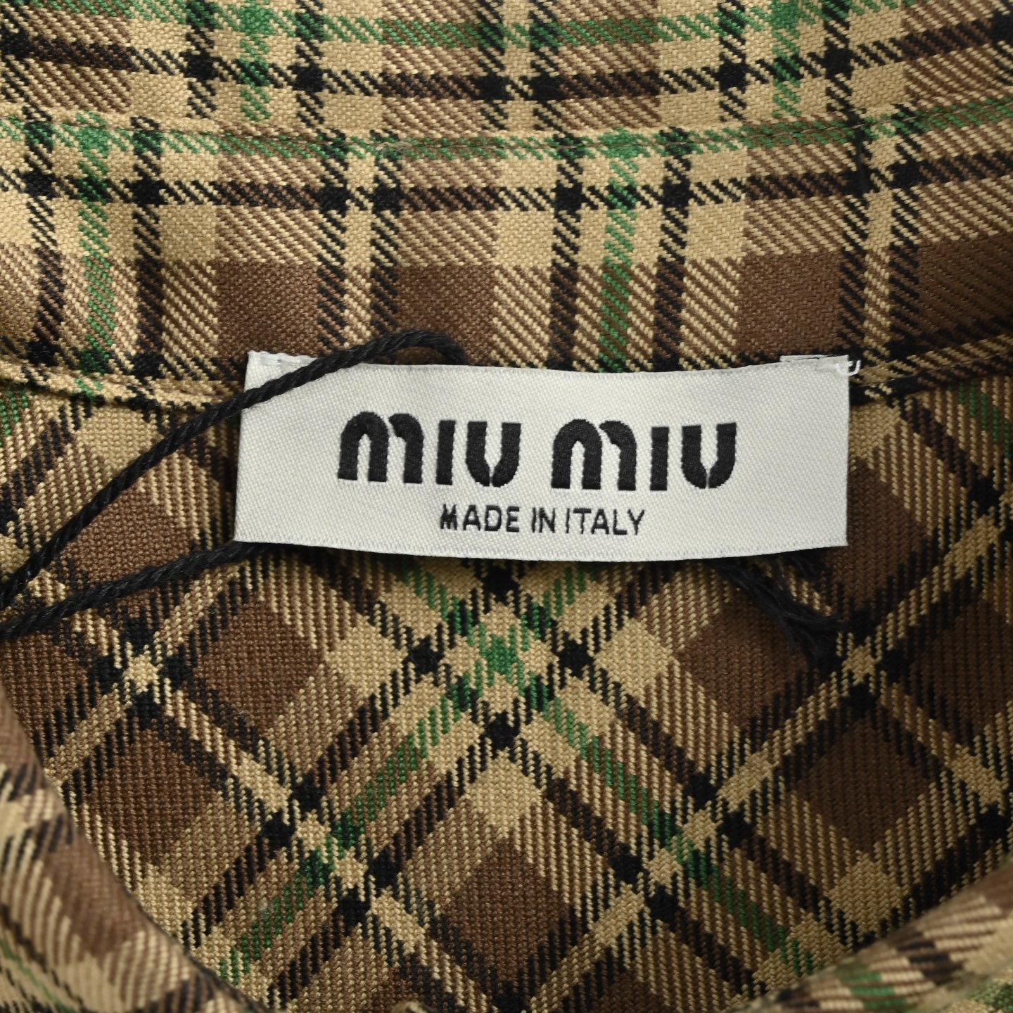 Miu Miu/缪缪 绿格子单排扣长袖衬衫