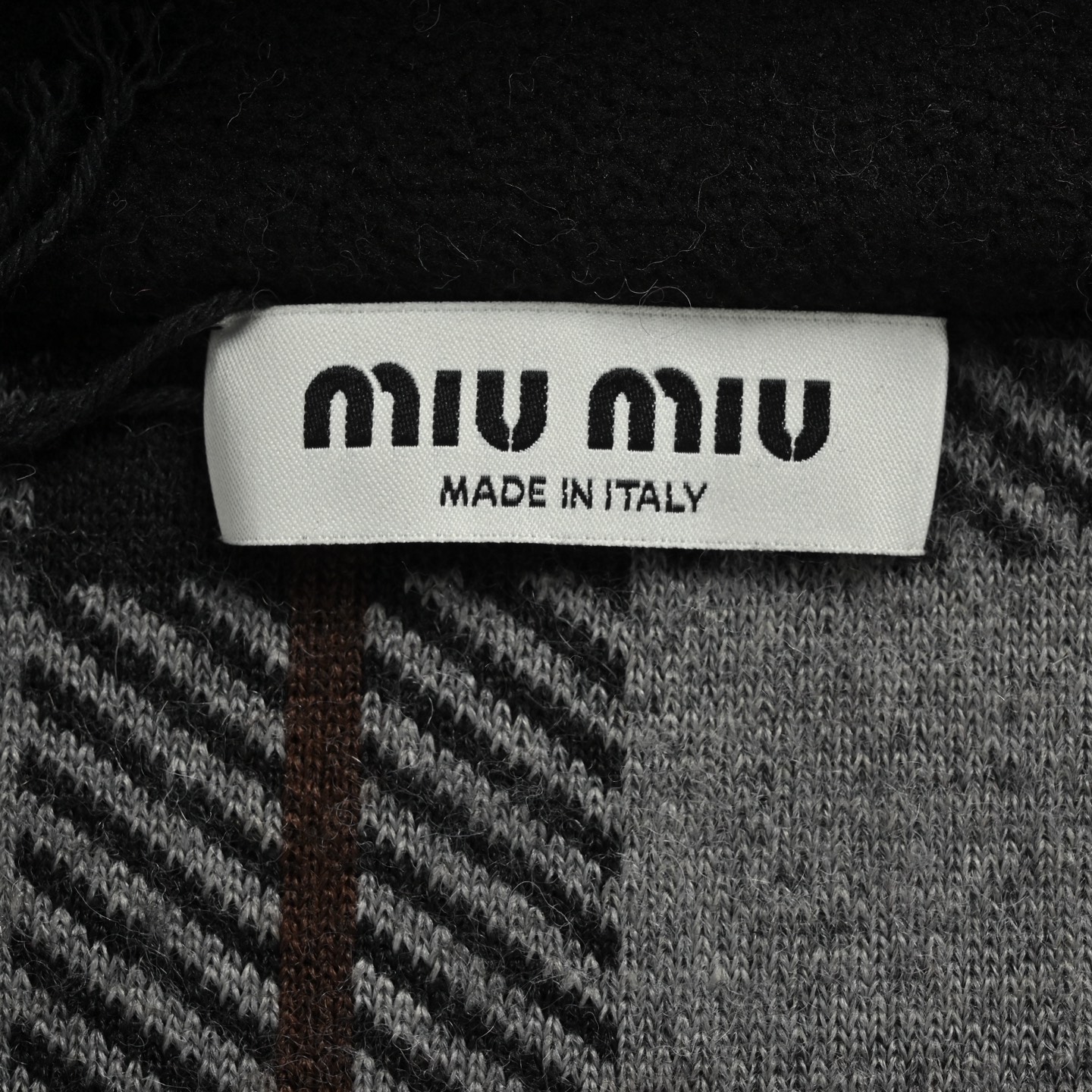 Miu Miu/缪缪 撞色格纹拉链夹克外套
