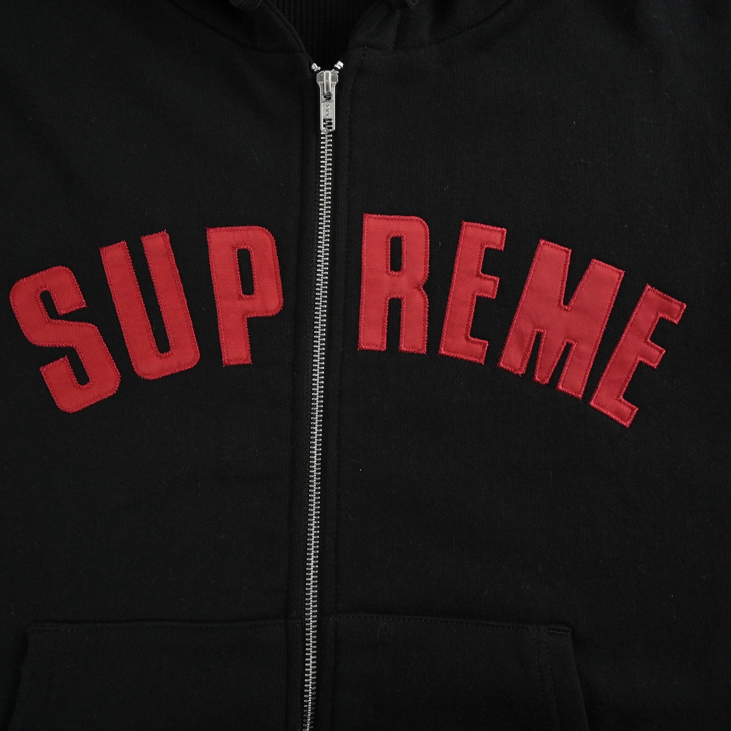 Supreme 25款贴布绣字母拉链连帽卫衣外套 -定织定染高克重华夫格面料