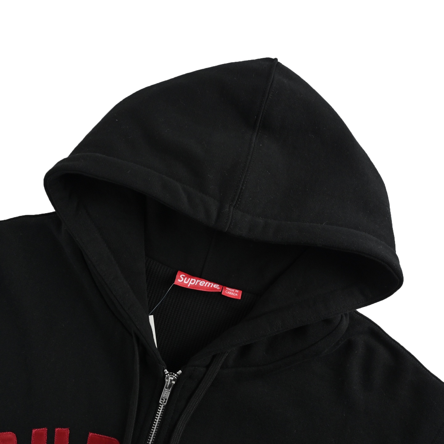 Supreme 25款贴布绣字母拉链连帽卫衣外套 -定织定染高克重华夫格面料
