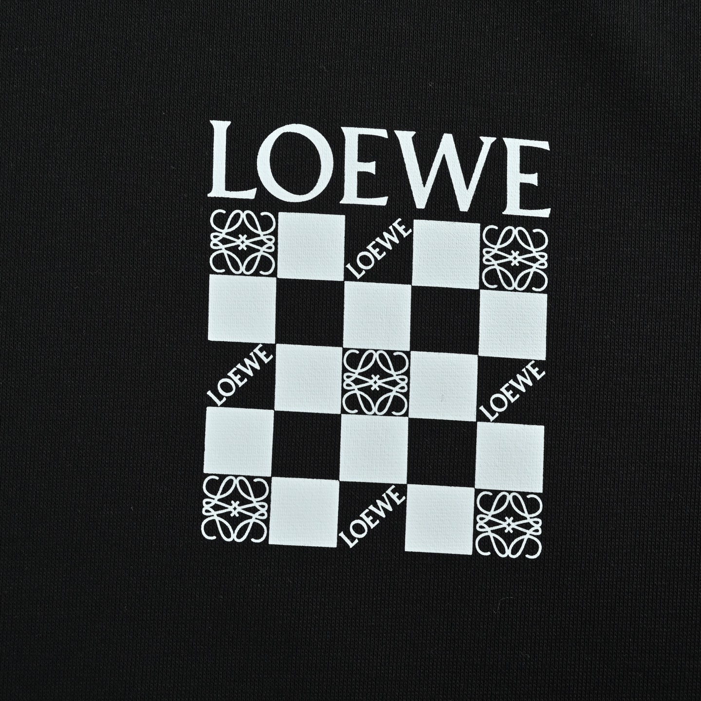 Loewe/罗意威 25Fw 棋盘格连帽卫衣