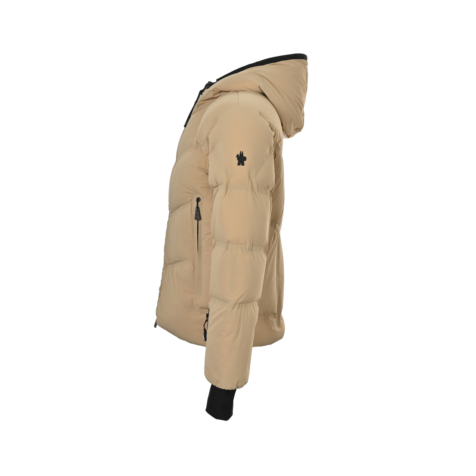 Moncle/蒙口 25Fw 手臂硅胶logo连帽羽绒服 采用新国标90白鸭绒填充 黑色 卡其
