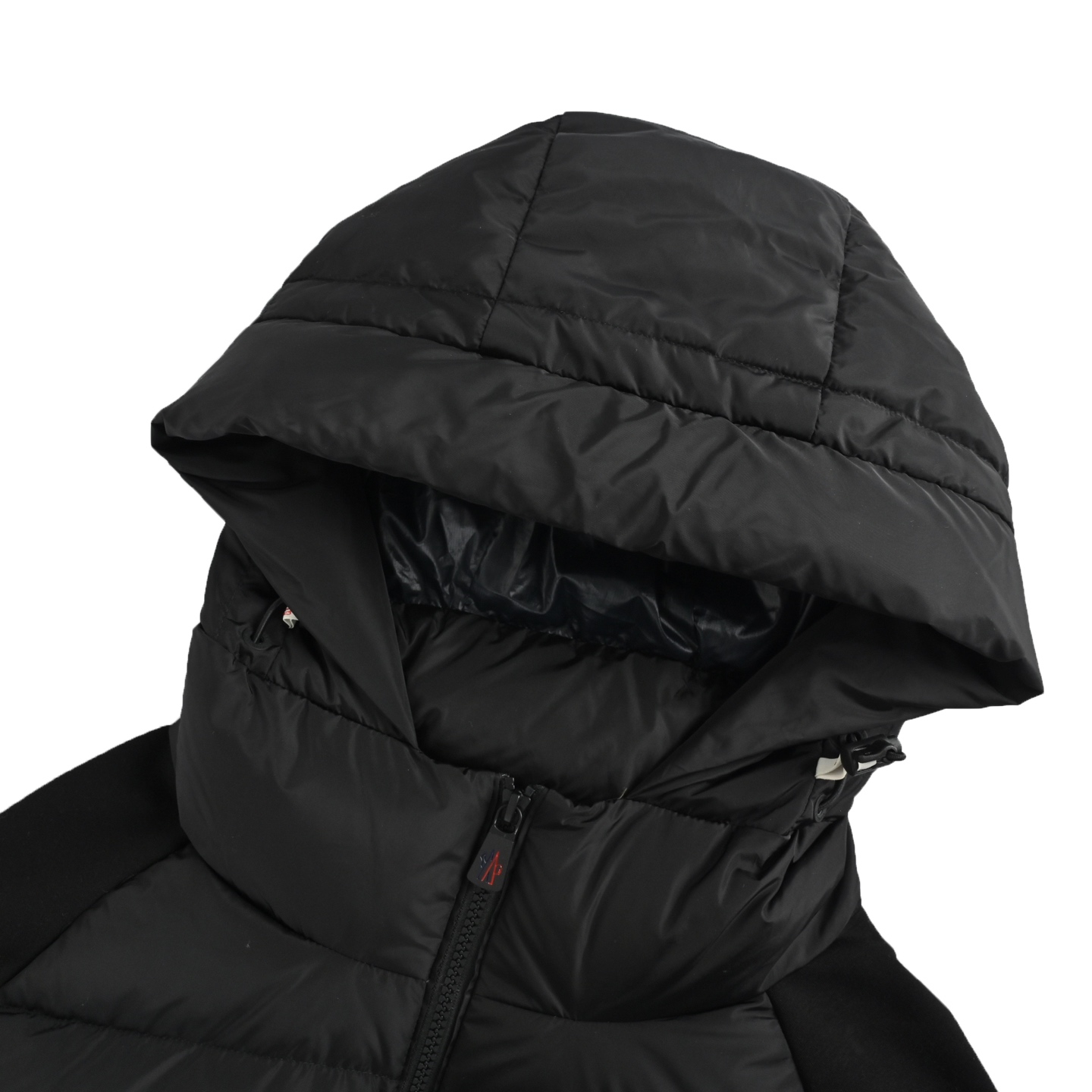 Moncler/蒙口 三角标梭织拼接连帽羽绒服